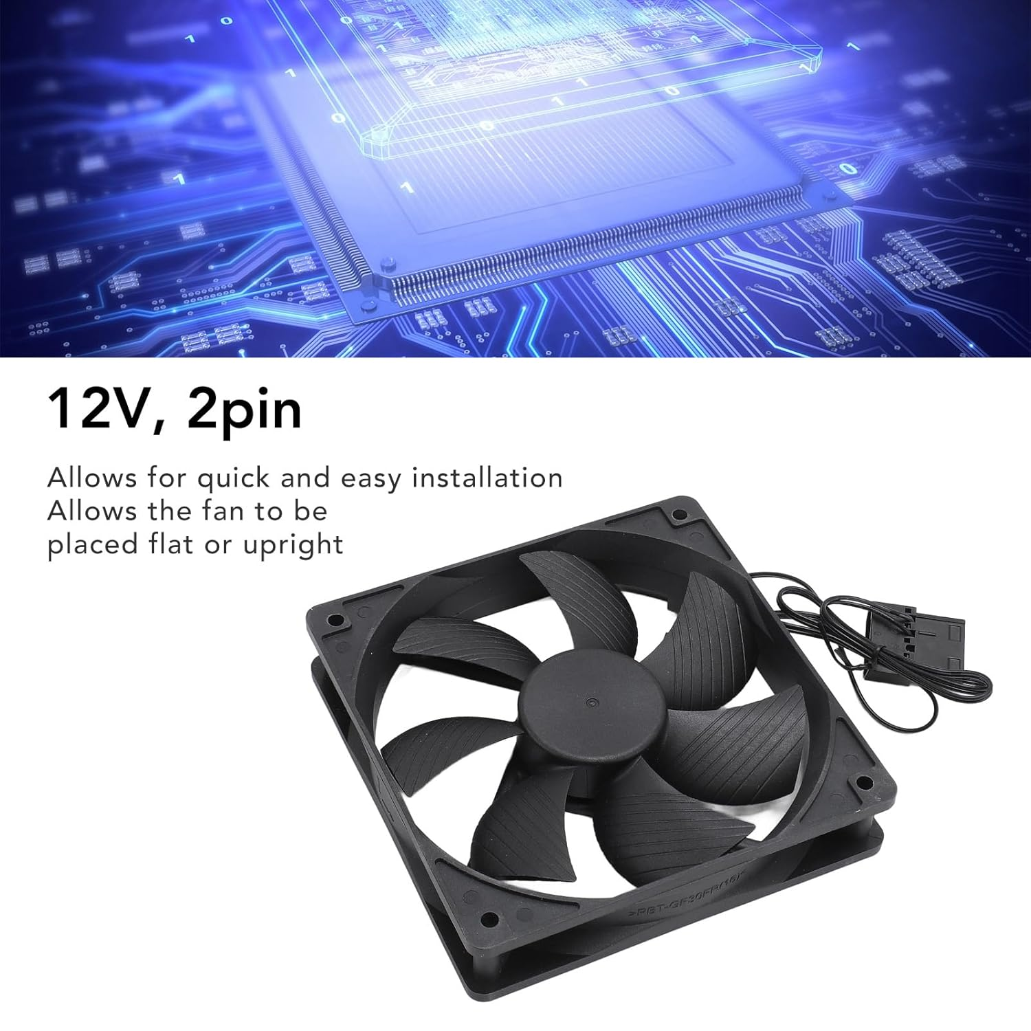 Case Fan, 12Volt Computer Fan,Dual Ball Bearing Brushless DC Cooling Fan, 120Mm X 120Mm X 25Mm Computer Fan, PC Exhaust Cooling Fan 3000RPM 2Pin Case Cooler Fan