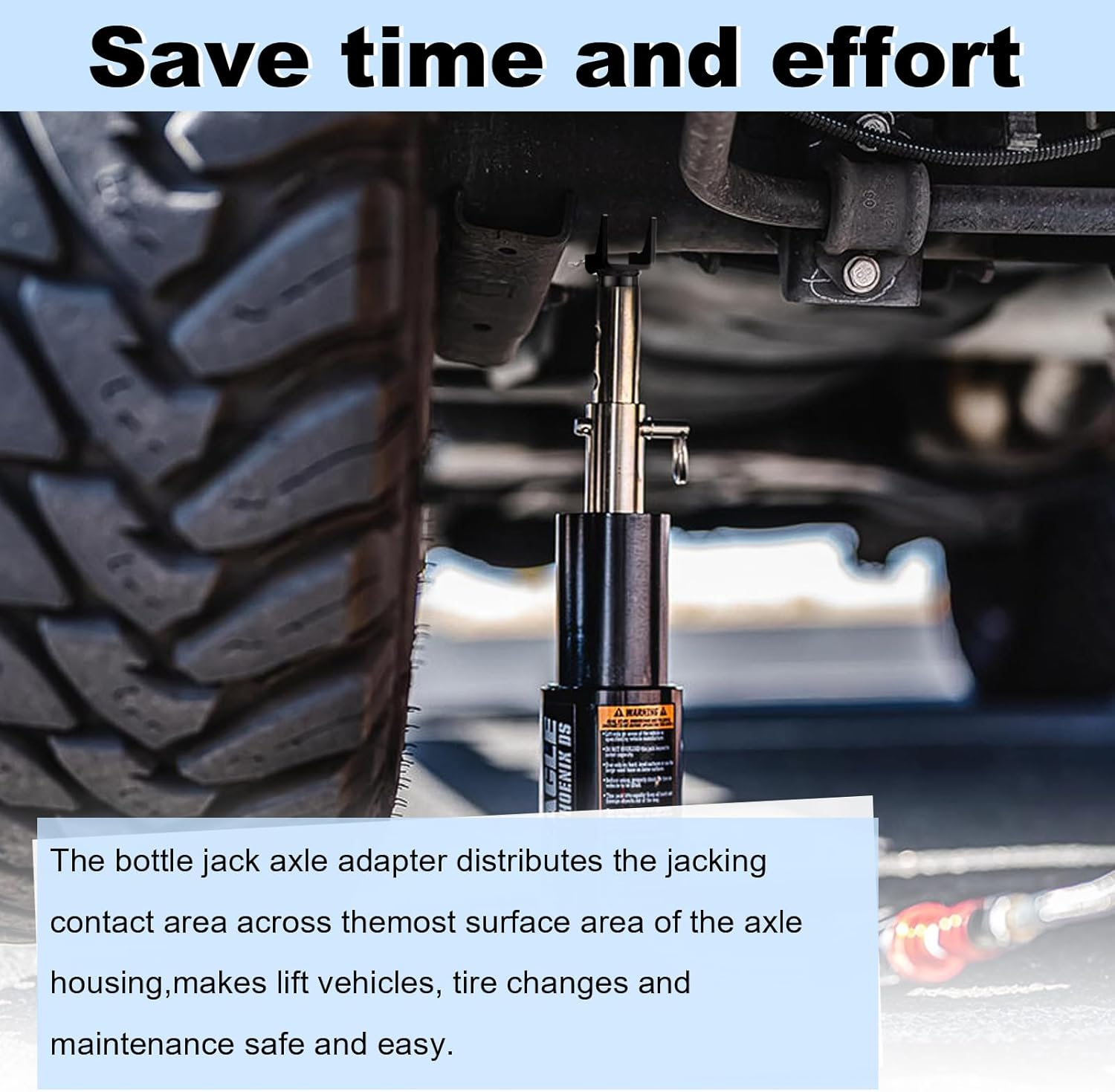 Bottle Jack Adapter Lifting Saddle for 2" 3" 4" round Axle Tube 2" Square Axle Tube, Bottle Jack Adapter Axle Saddle for within 1.5" Lifting Platform, for RV Trailer Garage Farm Ranch image number 3