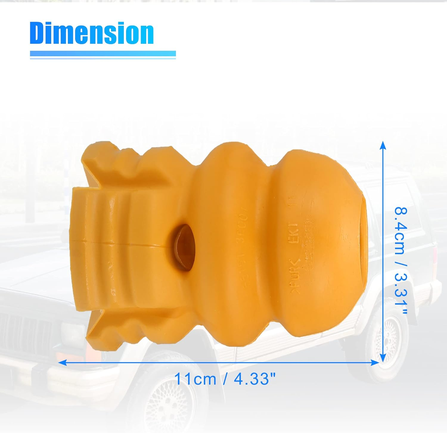 X AUTOHAUX 2Pcs 4.3 Inch Rear Suspension Bump Stop Strut Bumper Bump Stop for Kia Sorento 2002-2009 55151-3E001 Rubber Orange Rubber image number 3