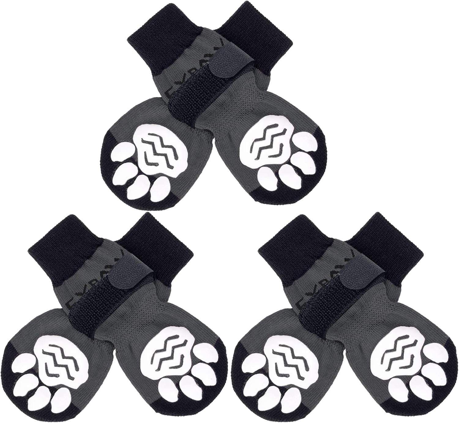 EXPAWLORER Anti-Slip Dog Socks-Double Sides Grips Traction Control on Hardwood Floor,Dog Boots for Winter,Dog Shoes for Cold Pavement,Paw Protector,Prevents Licking,For Small Medium Large Senior Dogs