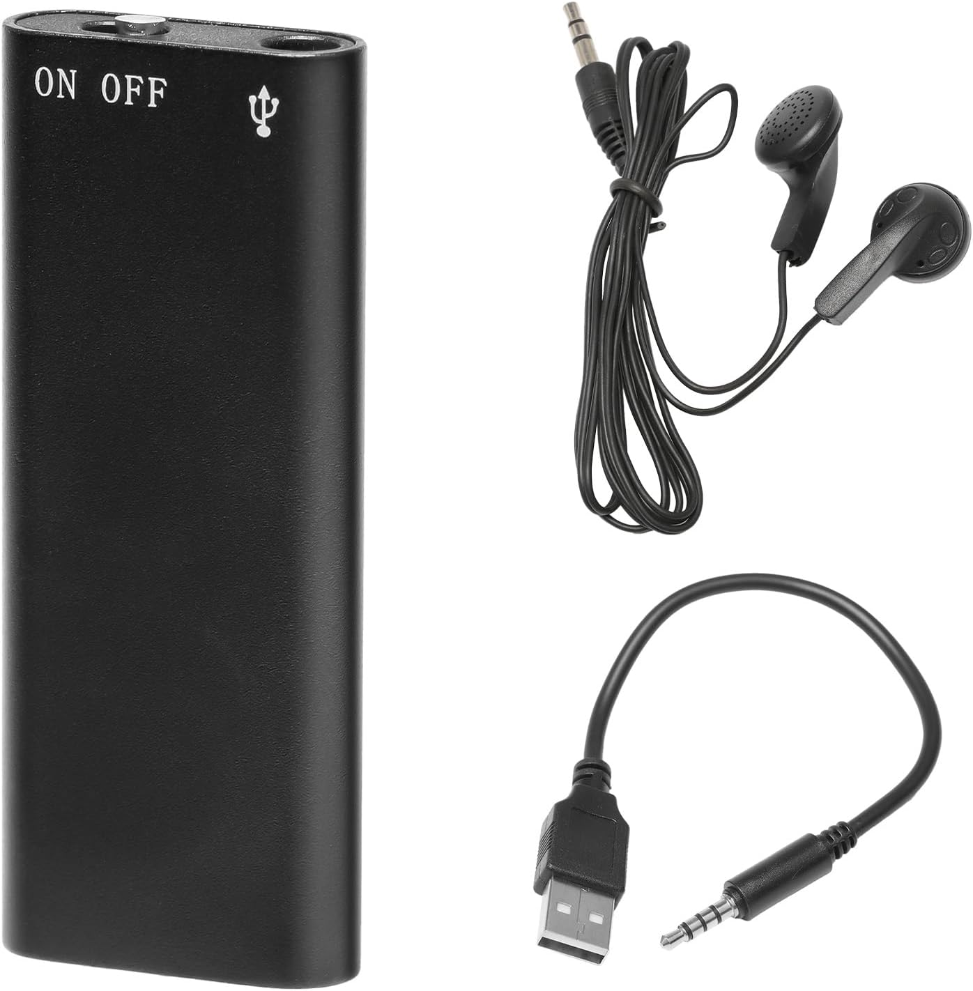 Mini Voice Recorder, Voice Recorder Spy Wireless - Listening Device Audio Sound Recording with Micro - USB Features for Equipment Wearable Audio Recording Headset 16G Black image number 2