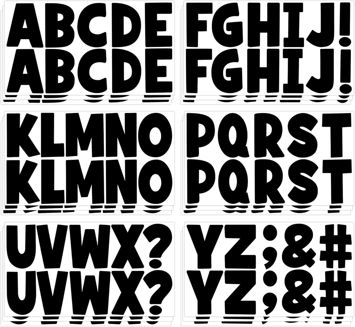 18 Sheets Letter Stickers Large 2.5 Inch Vinyl Self Adhesive Alphabet ABC Stickers Bulletin Board Letters Set for Boho Classroom Decor Poster Board Mailbox Craft Home Door Wall Decor (Black)