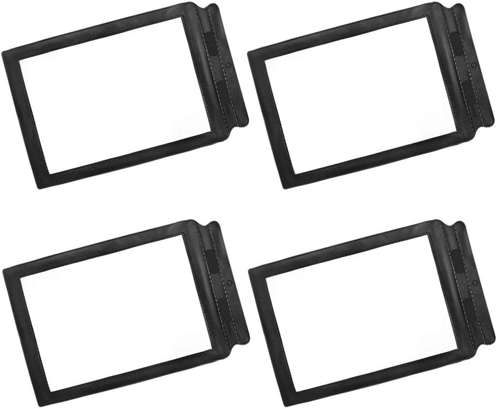 4 PCS A4 Full Page Magnifier Sheet Magnifying Glass Reading Aid Lens 3X Big for Seniors Old Mom Dad (Black) image number 1