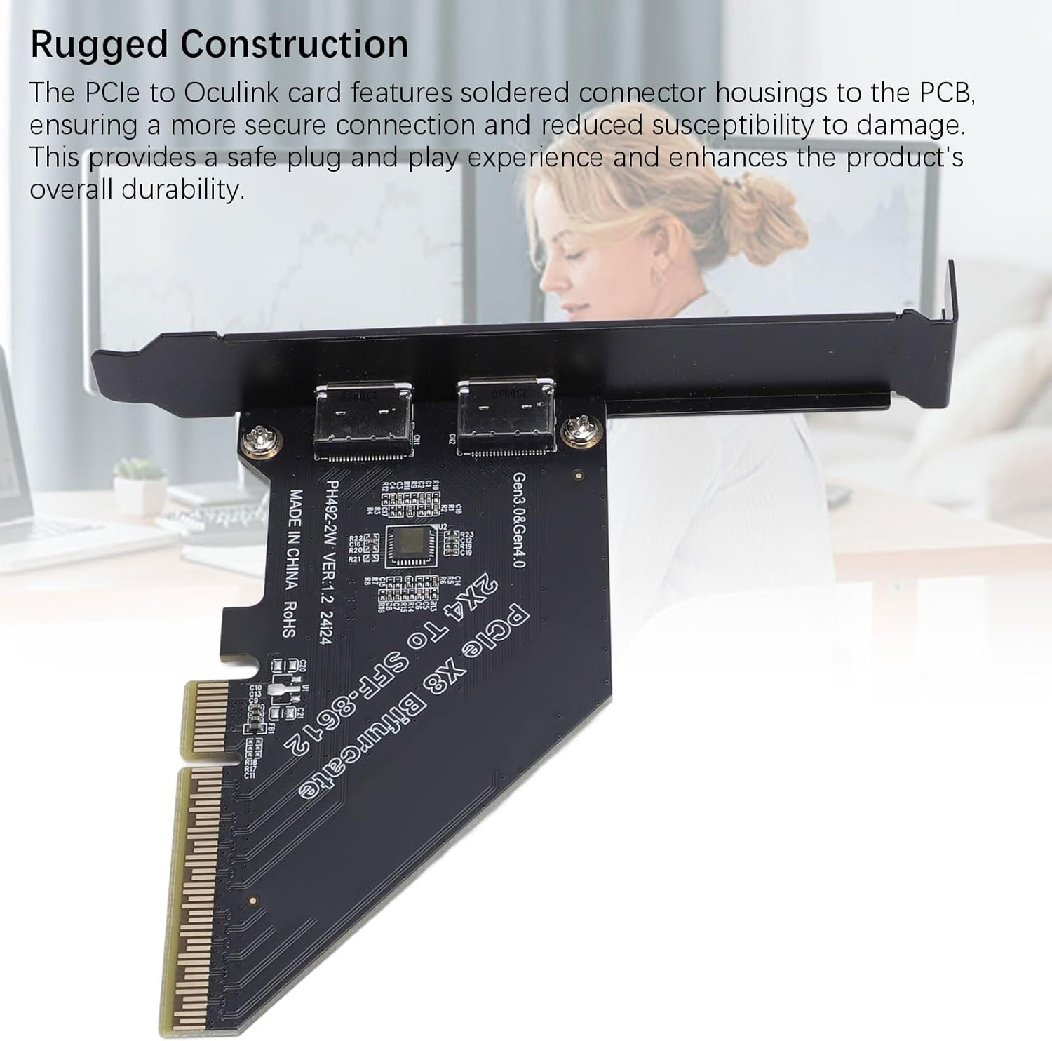 Pcie 4.0 X8 to Oculink Card, 128 Gt/S SFF 8612 External Graphics Card for Nvme SSD GPU EGPU, Oculink Adapter High Speed Transfer for OS X for Wins for Linux image number 6