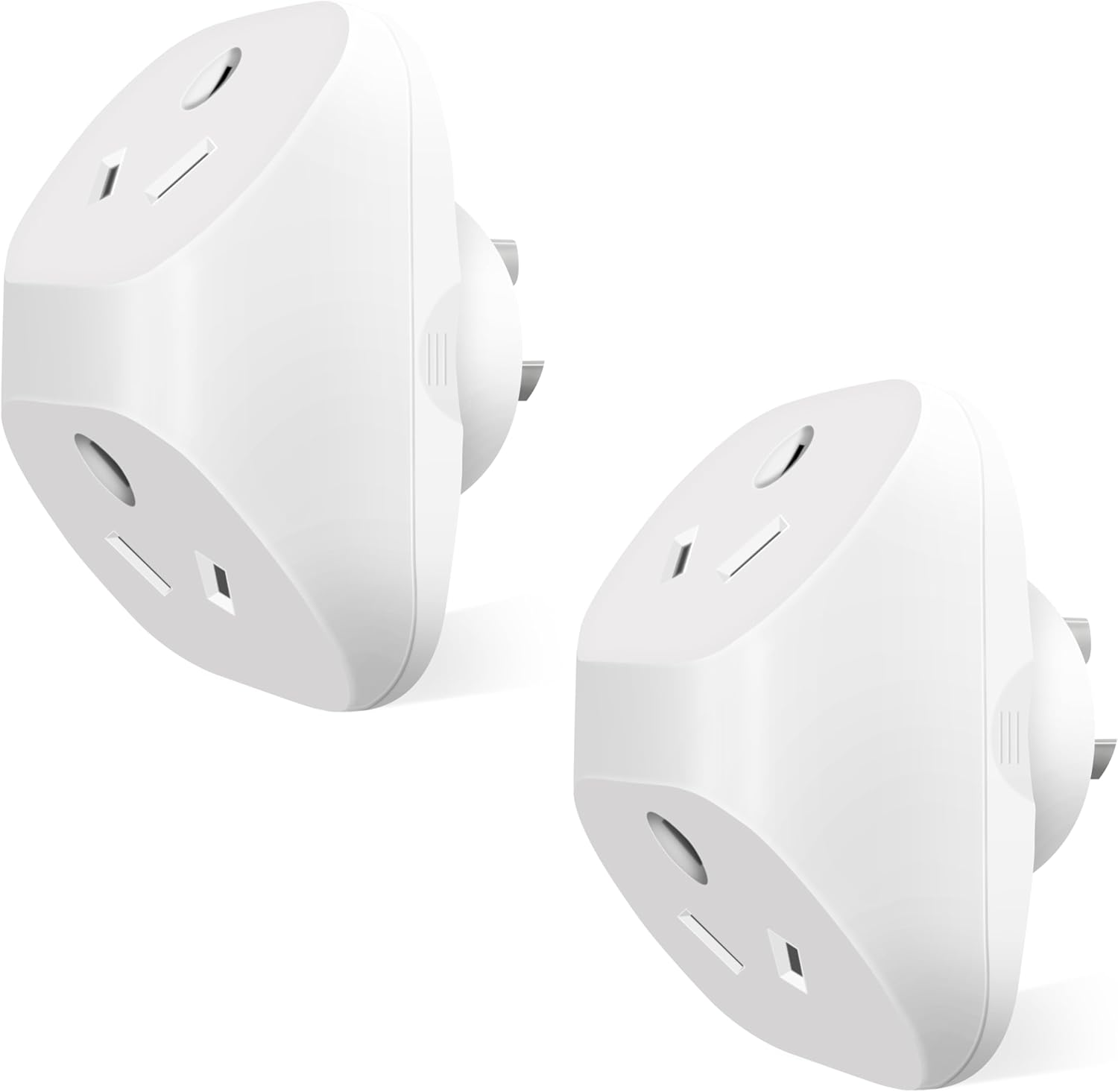 2PCS Multi Plug Extender,10A,240V Double Power Outlet Adaptor,2 Way Outlet Wall Adapter,1-To-2 Grounded Socket Extension for Home,Office,White image number 5
