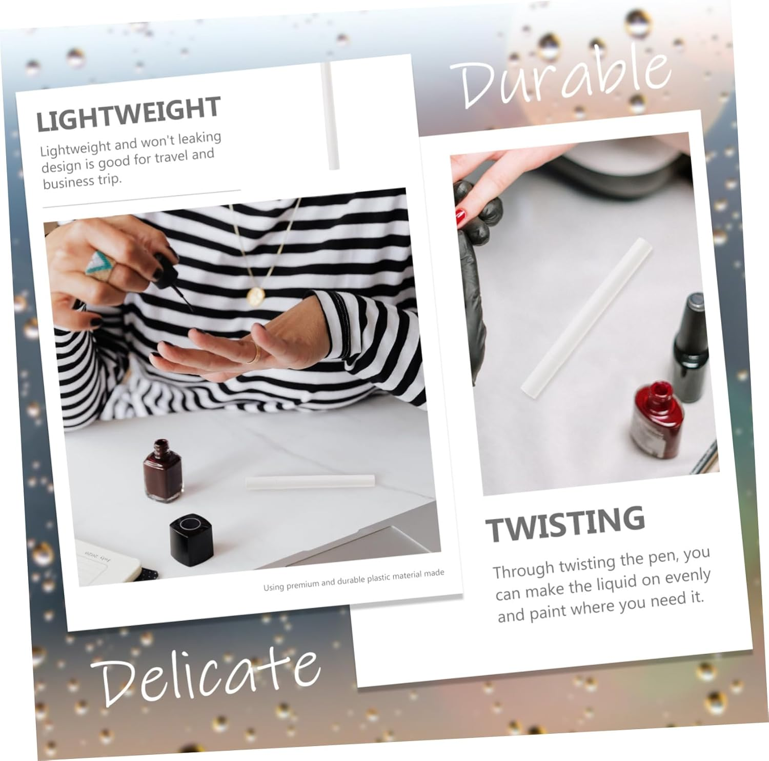 HONITANO 10Pcs Practical Empty Manicure Pens for Nail Polish Makeup Liquids Applicator for Nail Nutrition Oil Essential Oil and Eyelash Growth Liquids image number 6