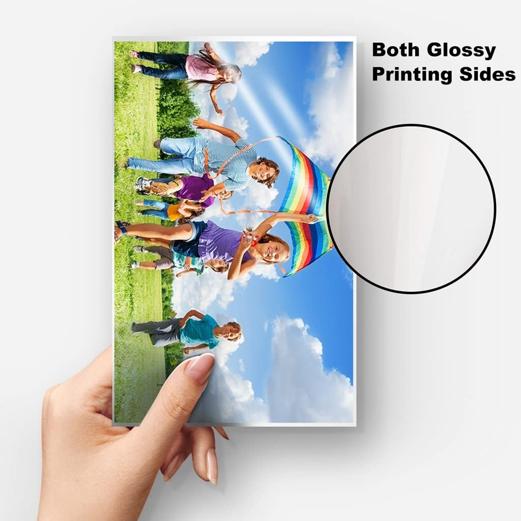 INKUWAY 300Gsm A4 Thick Photo Paper Glossy Double Sided Inkjet 100Sheets Heavyweight for Printing Photos, Greeting Card, Postcard, DIY Cards. image number 3