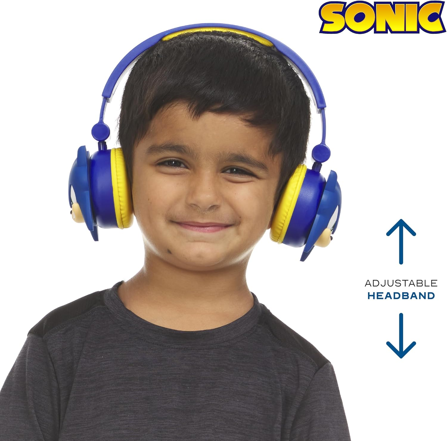 Sonic the Hedgehog Over-Ear Headphones for Kids - Adjustable Headband, Stereo Sound, Tangle-Free Cable, Volume Control, and 3.5Mm Jack - Perfect for School, Home, and Travel - Pj Masks image number 2