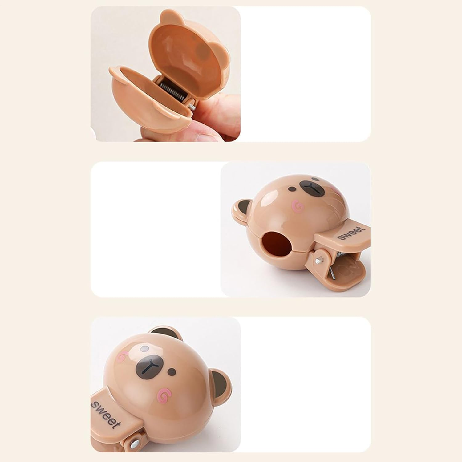 Parlayildiz Toothbrush Cover Cap Animal Manual Toothbrush Head Protector, Set of 4 Clip-On Protector for Adults Kids Elderly