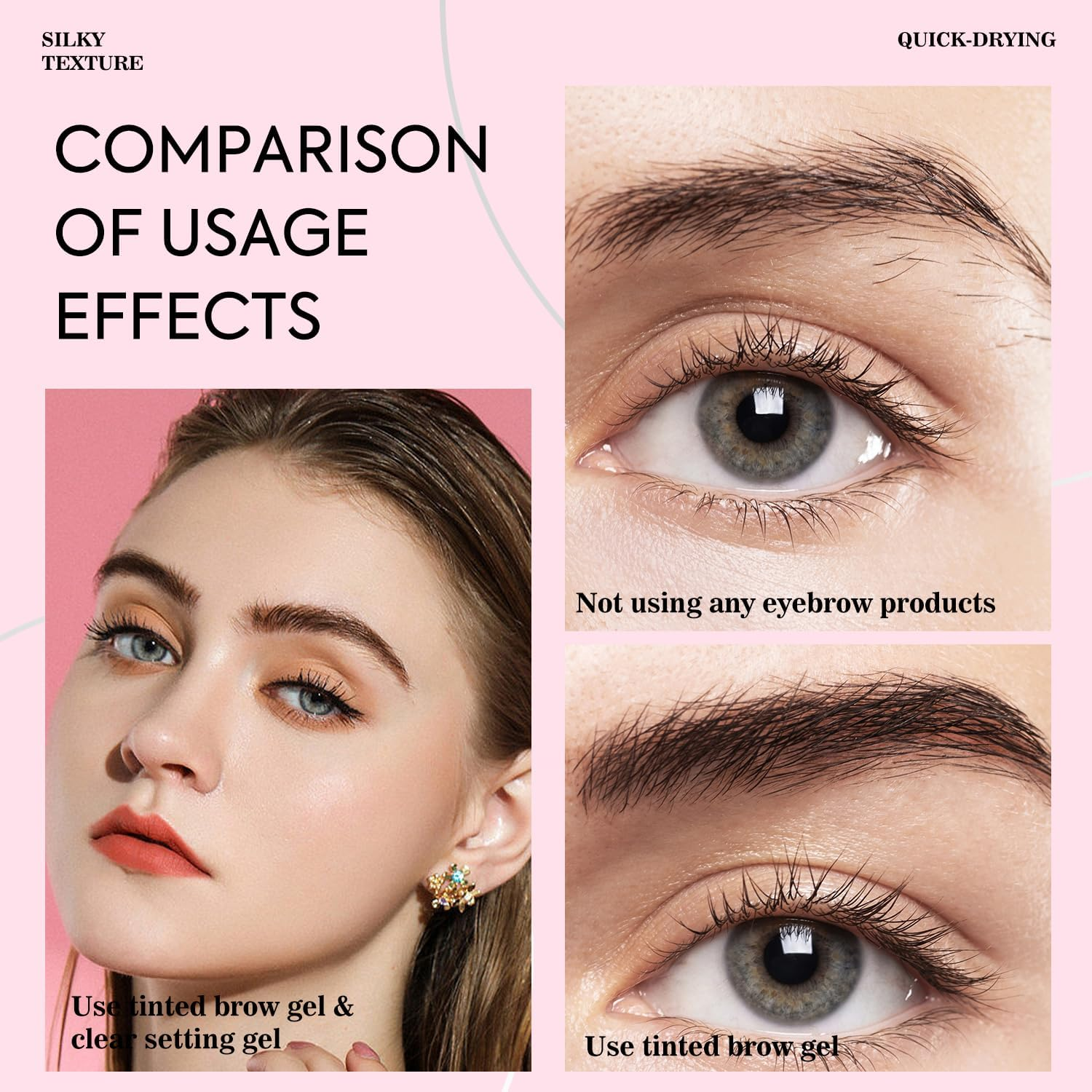 VIOLA HOUSE Eyebrow Gel Taming & Defining,Eyebrow Pomade+Eyebrow Pencil+Eyebrow Brush,Eyebrow Kit 4Pcs,Long Lasting,Creating Natural-Looking Brows（Black） image number 3