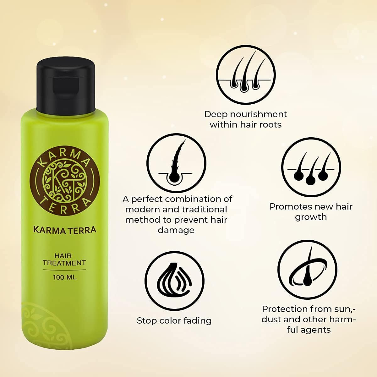 KARMA TERRA Ayurvedic Herbs Enriched Coconut Hair Oil Made by Pure Ayurvedic Herbs | 5X Ayurvedic Herbs with Coconut Oil | Makes Hair Sooperr Soft & Stronger & Reduces Hair Dandruff image number 5