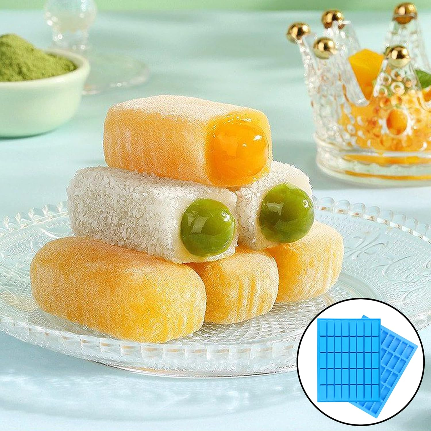 2 Pack of 40 Cavities Narrow Rectangular Chocolate Molds/Silicone Caramel Molds/For Fudge, Truffles, Nuts, Caramel/Ice Cube Tray Molds.