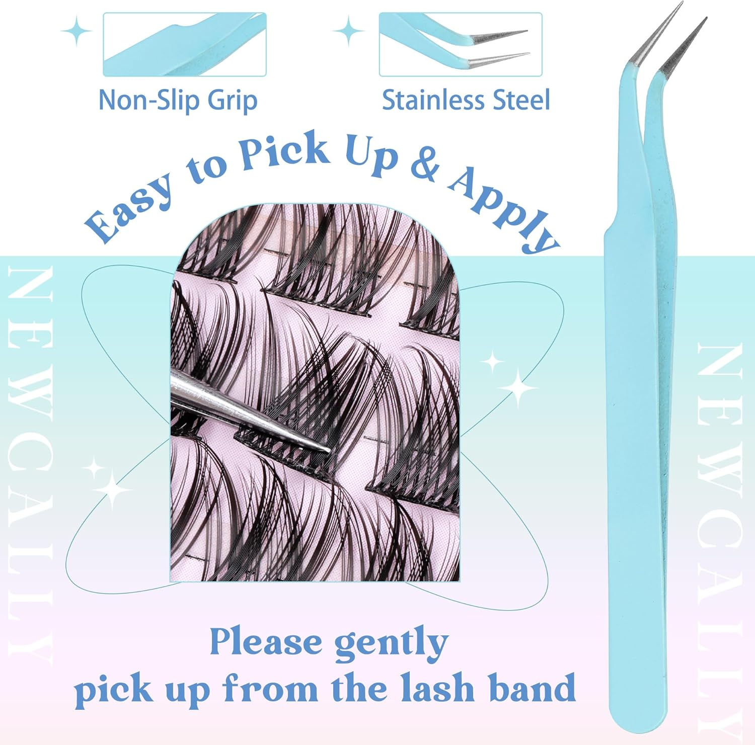 Lash Clusters Kit Wispy Natural Cluster Eyelash Extension Kit DIY Lash Extension Kit C Curl 10-16MM Eyelash Clusters Volume Individual Lashes Kit by Newcally