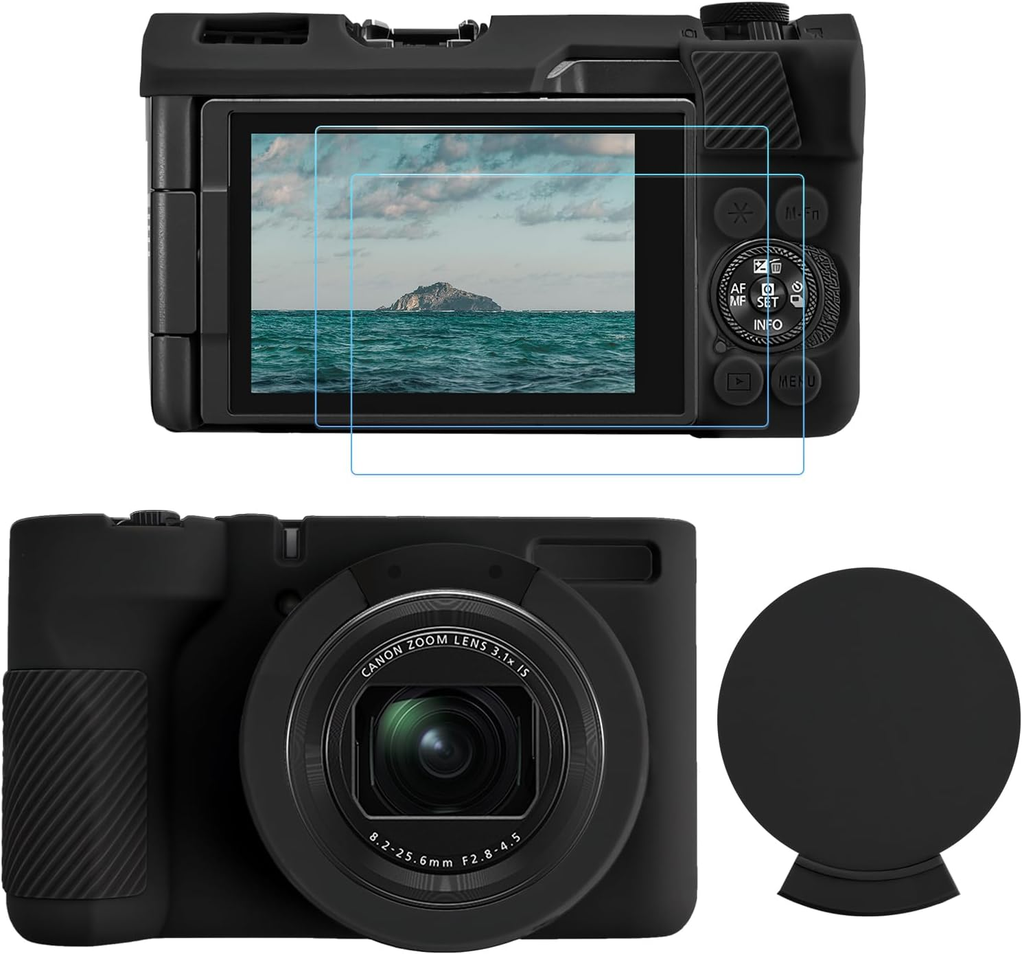 TYUANDOUER Silicone Case for Canon Powershot V1 & LCD Screen Protector Accessories Kit, Camera Case for Canon V1 with Lens Cap, Body Cover for Powershot V1 - Pink