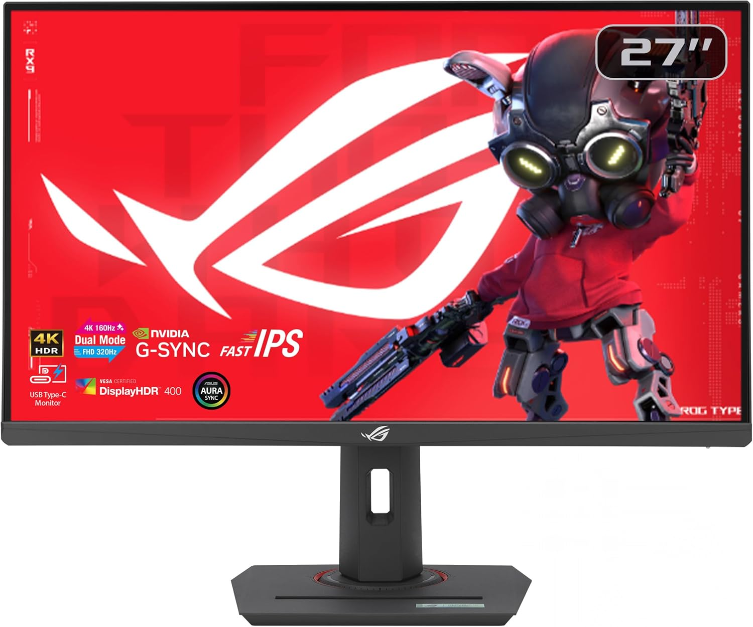 ASUS ROG Strix XG27UCG Gaming Monitor &ndash; 27-Inch 3840X2160, Dual Mode (4K 160Hz or FHD 320Hz), 1Ms (GTG), Fast IPS, ELMB Sync, G-Sync Compatible (Processing), Displaywidget Center, Aura Sync image number 4