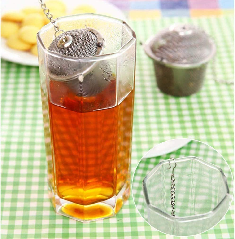 Shuo 4 Size Stainless Steel Tea Strainer Infuser Tea Ball Locking Ball Tea Spice Mesh Herbal Ball Cooking Tools with Chain image number 1