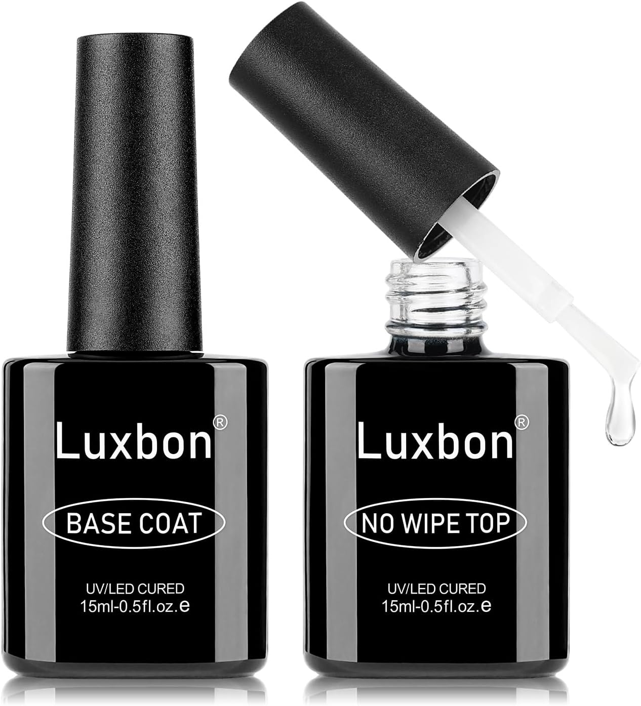 Luxbon 2 Pcs 15Ml Nail Primer & Nail Dehydrator Set - Long Lasting, Shine Finish, UV LED Nail Lamp Soak off Gel Nail Prep Set Manicure