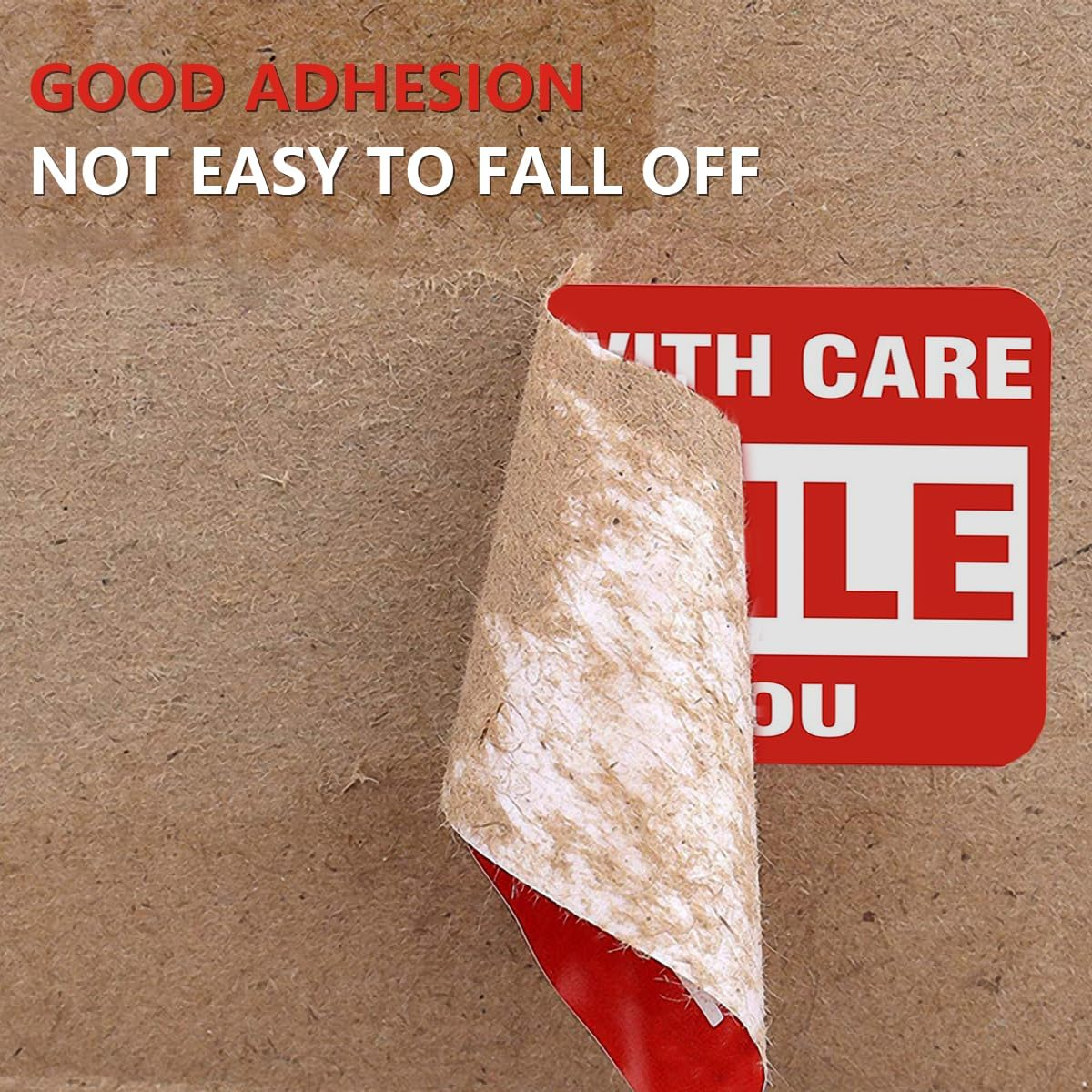 Miss Rui Fragile Sticker Handle with Care Fragile Thank You, Red Warning Shipping Label Stickers Packing Labels Permanent Adhesive (500 per Roll) image number 2