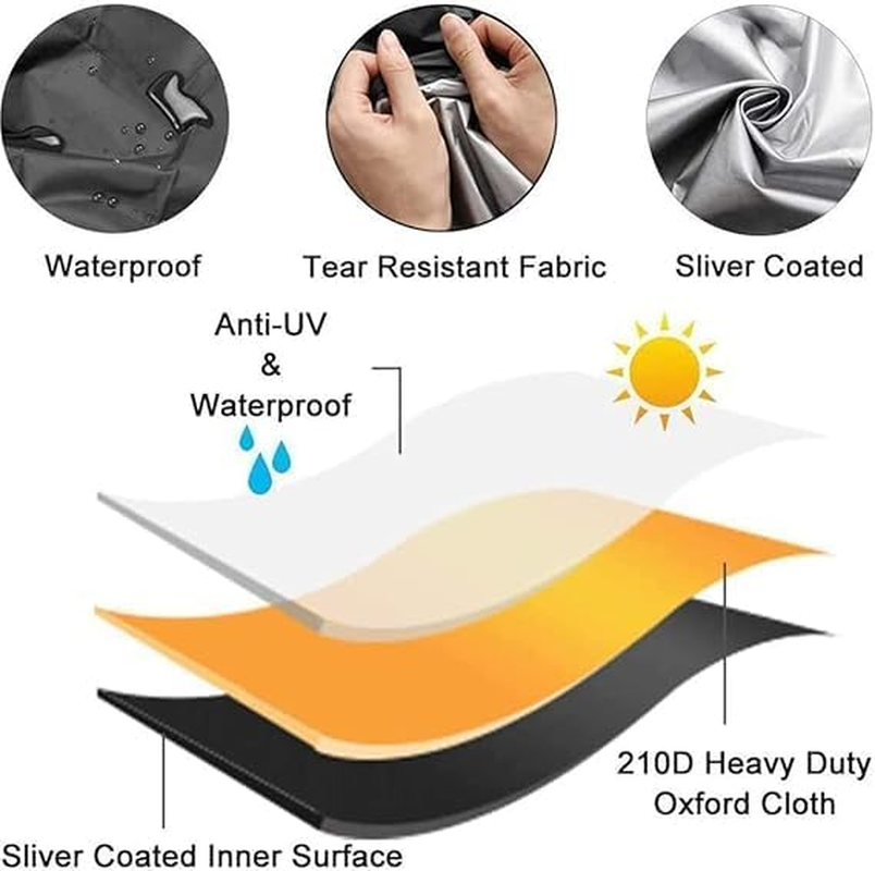 75X70Cm BBQ Grill Cover round Waterproof Dust-Proof UV Resistant Gas Grill Cover Outdoor Gas Charcoal Barbecue Gill Protector Cover for Weber Charcoal Kettle and Other Kettle Style Barbecue Grill image number 5