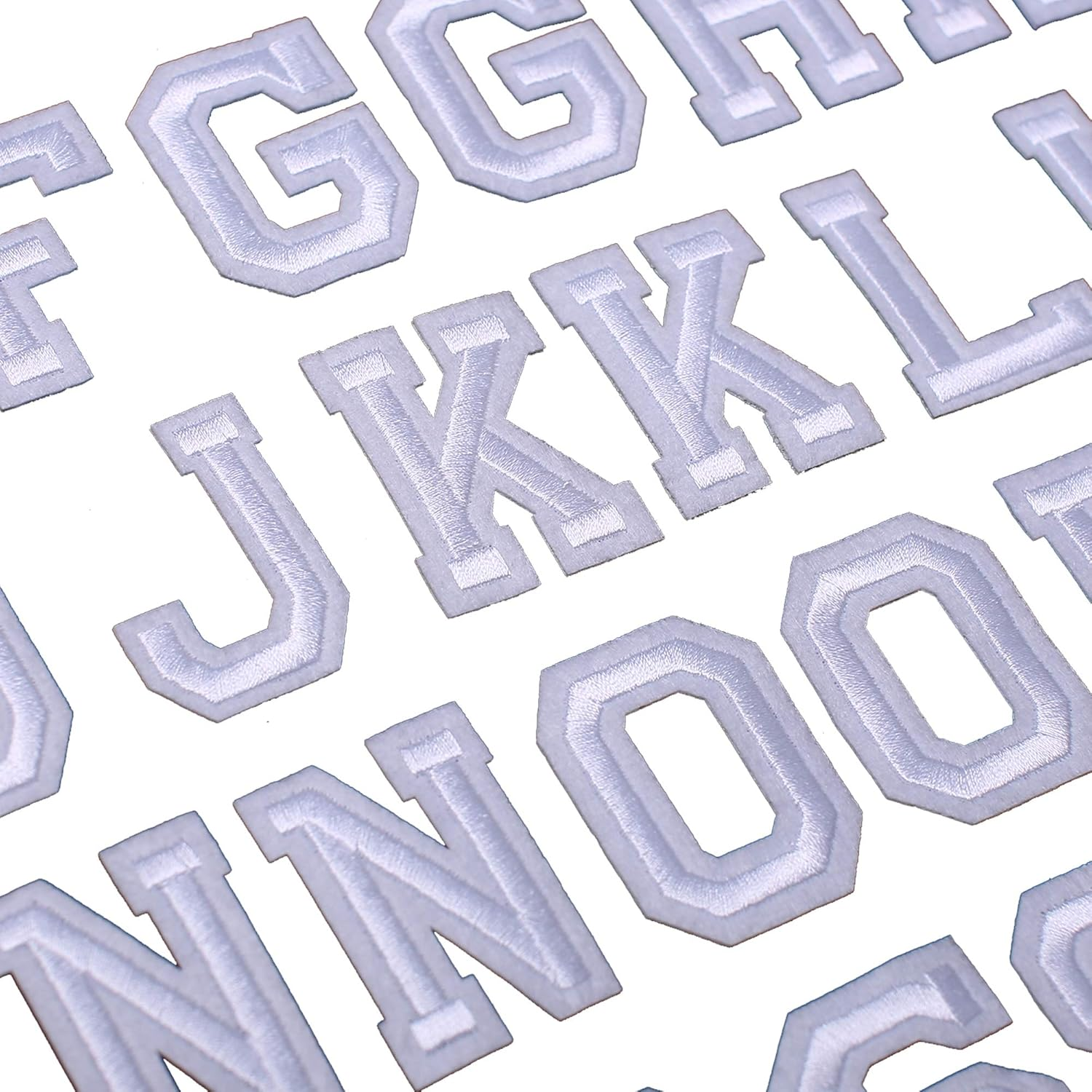J.CARP 52Pcs White Alphabet a to Z Patches, Iron on Sew on Letters for Clothing. - Assorted For Girls-30Pcs image number 3