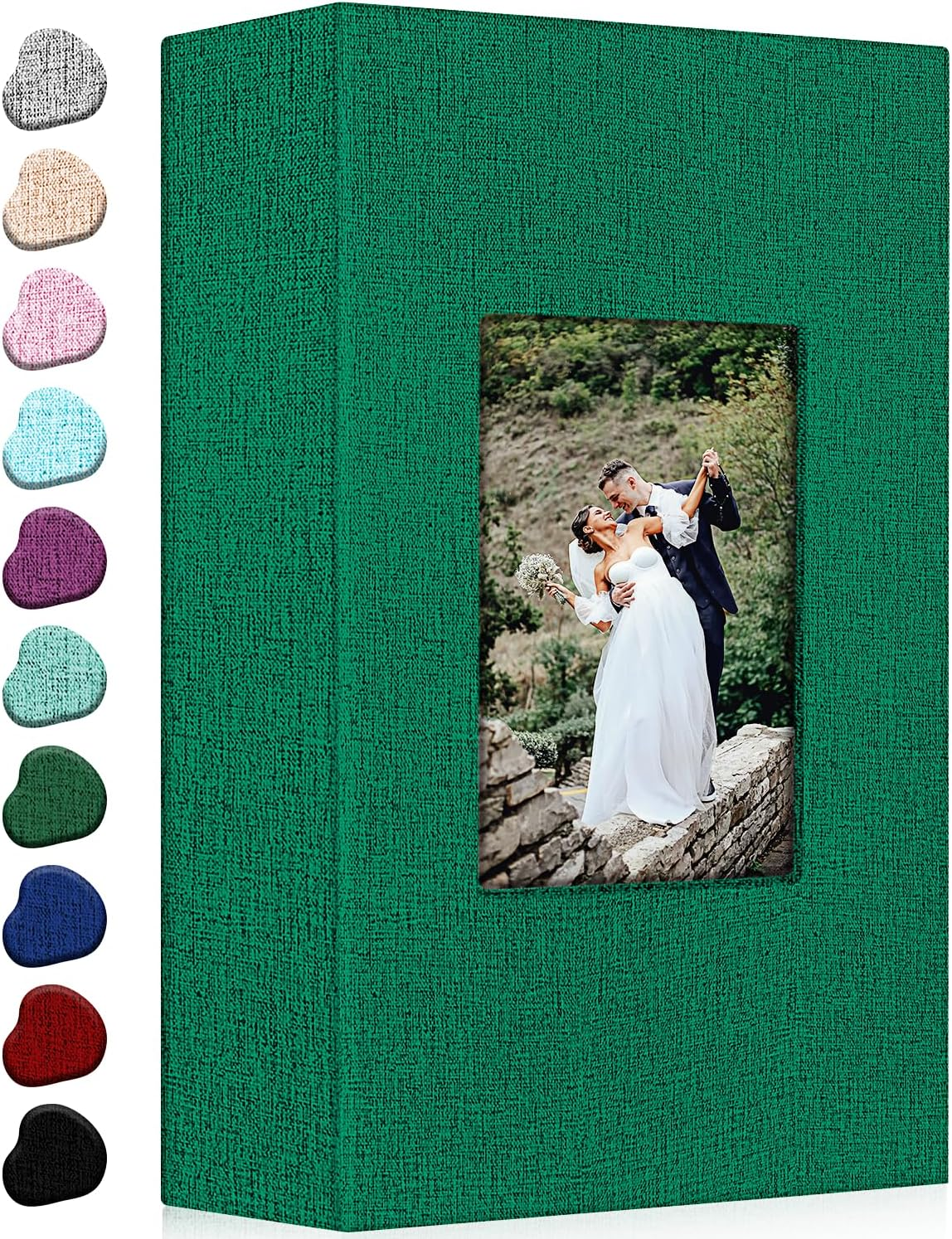 Ejblfe Photo Album 4X6,Linen Cover Slide-In Photo Album Book Can Holds 100 4X6 Photos with 50 Black Sheets for Family,Wedding,Baby and Holiday Pictures (Gray)