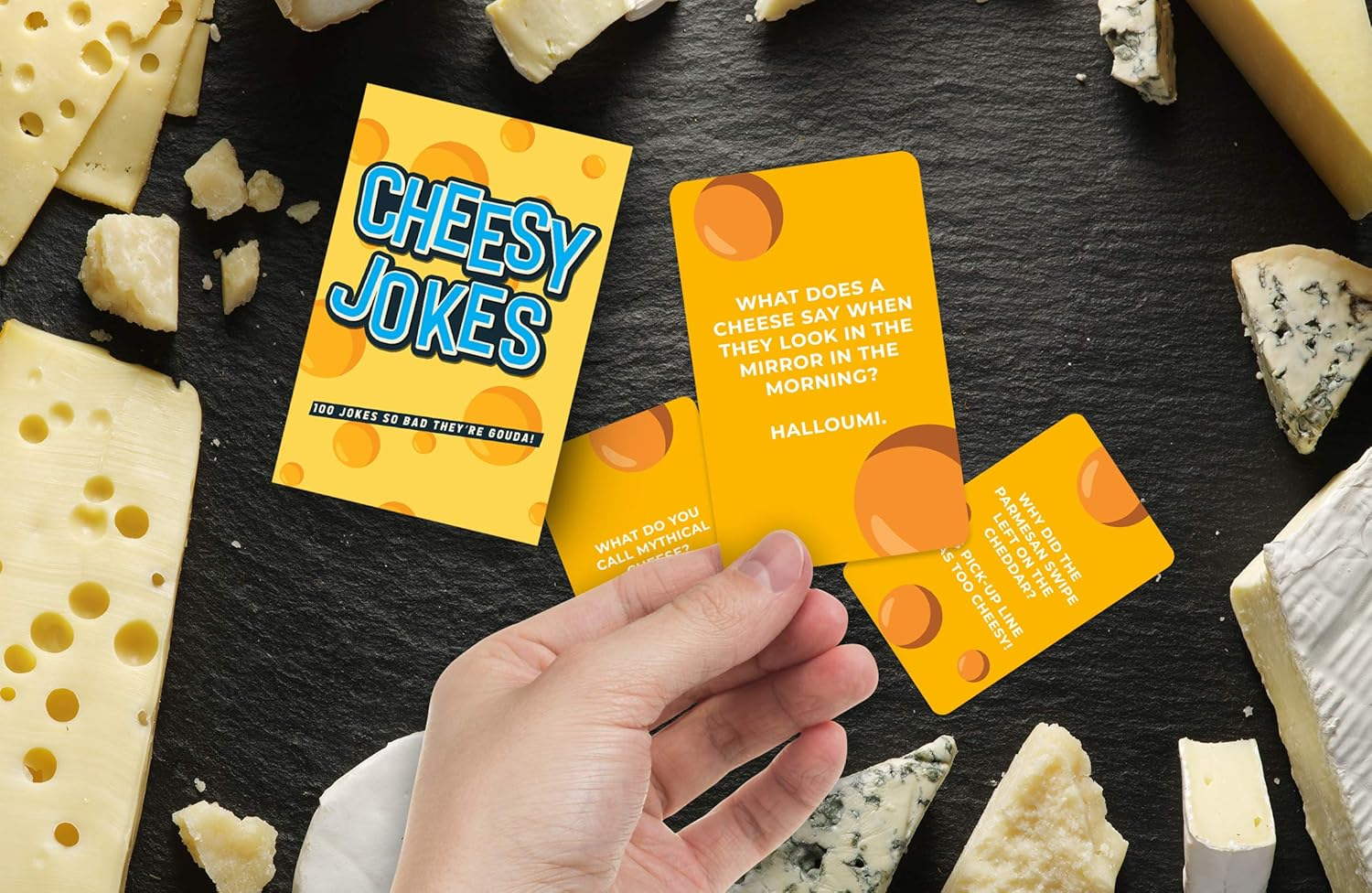 Gift Republic Cheesy Jokes Card Game, 100 Hilarious Pun Cards for Adults and Teens, Family Friendly Party Entertainment, Fun Joke Set for Game Nights, Travel, Holidays, Office or Home image number 4