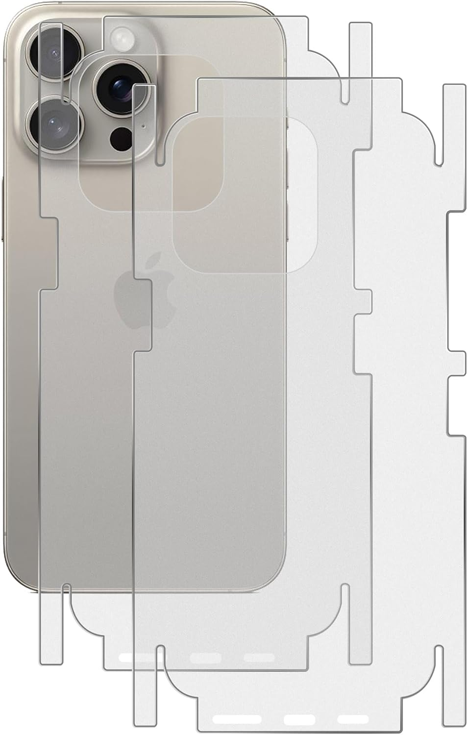 GIOPUEY Pack of 2 Back Film Compatible with Iphone 15 Pro Max, Iphone 15 Pro Max Back Protective Film, Soft TPU, Thin, Matte Texture, Protective Border - Translucent image number 1