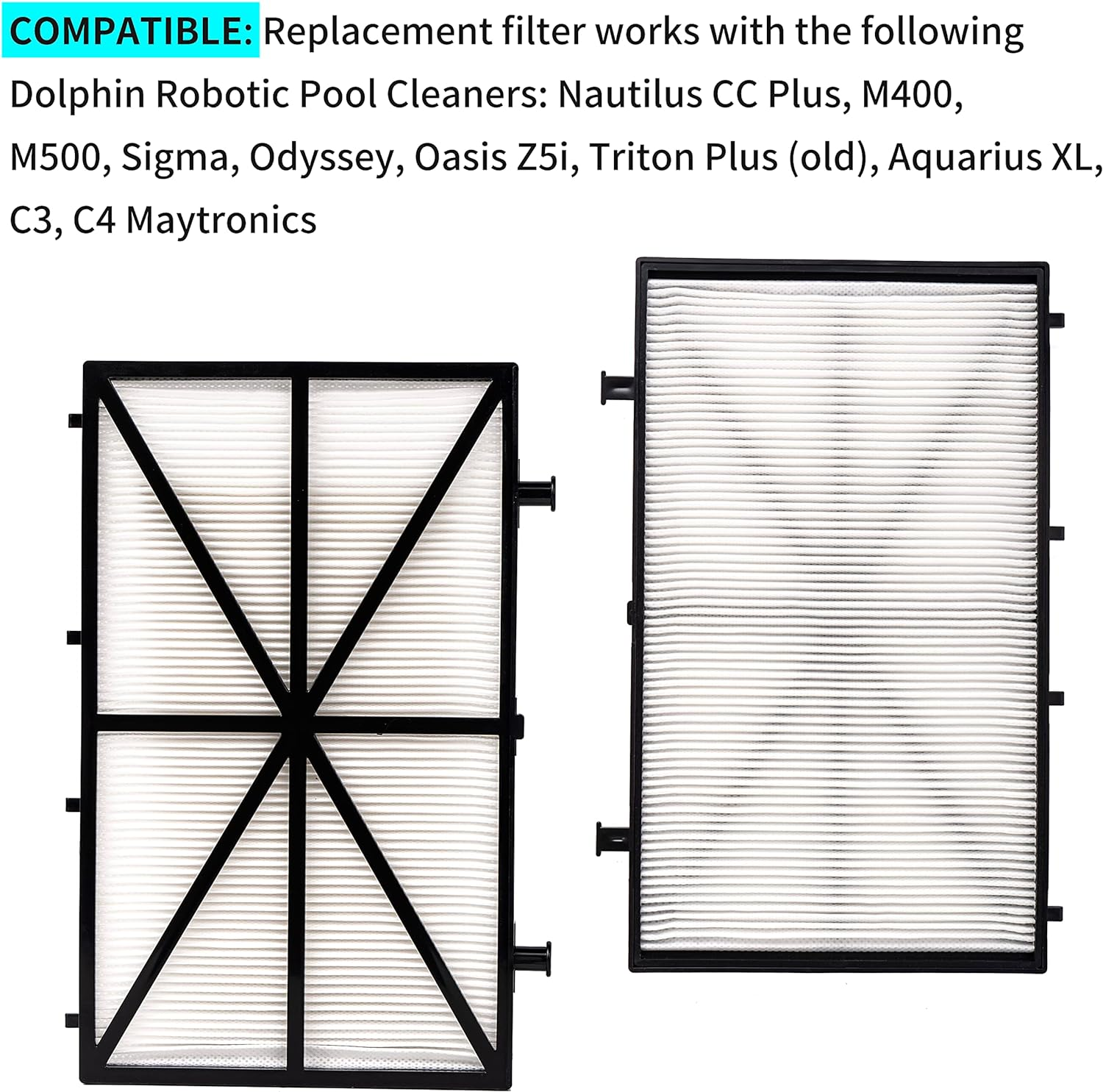Ffyan 4-Pack Pool Filter 9991432-R4 Pool Filter, Compatible for Dolphin M400, M500, Nautilus CC Plus image number 2