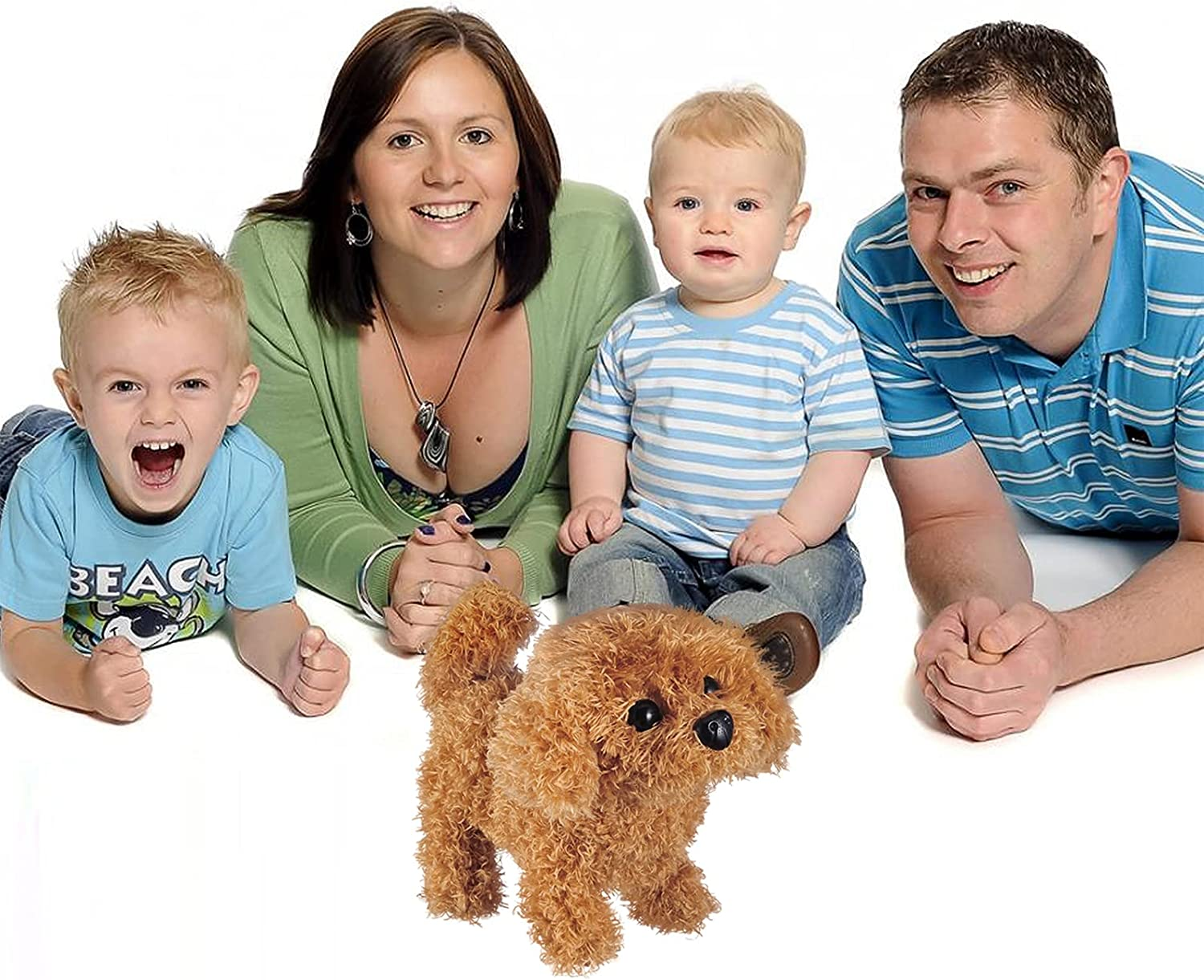 Worwoder Plush Teddy Toy Puppy Electronic Interactive Pet Dog - Walking, Barking, Tail Wagging, Stretching Companion Animal for Kids Children (Teddy Dog) image number 5