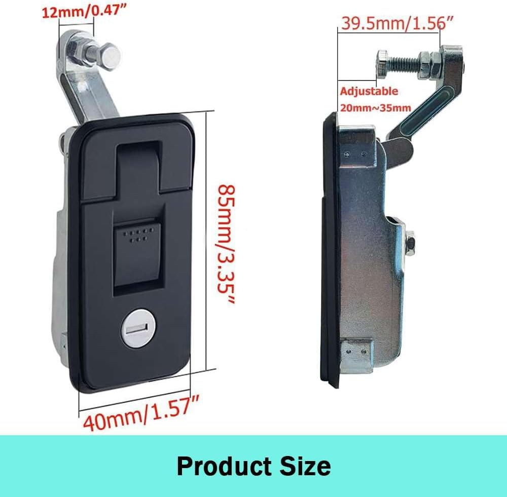 OZNALA 2Pcs Small Chrome Compression Lock Push Latch Tool Box Canopy Pop up RV Trailer(40 * 85Mm) image number 5