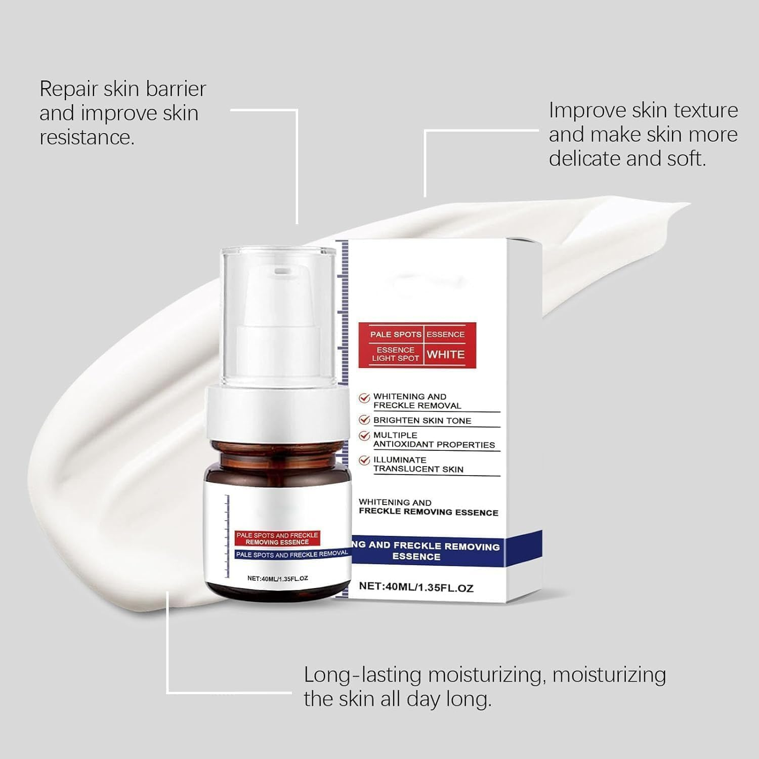 Whitening and Freckle Removing Essence, Dark Spot Removal Serum,Vitamin C Whitening Freckle Cream image number 6