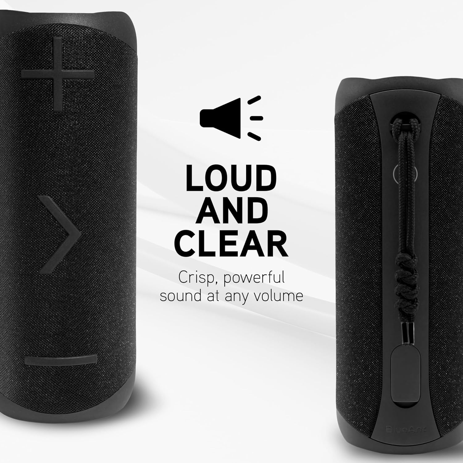 Blueant X2I Portable Bluetooth Speaker, 20W Powerful Sound, IP56 Splashproof, 12Hr Battery Life, Built-In Microphone, Duo Mode Wireless Pairing, AUX Input, Black - Black image number 5