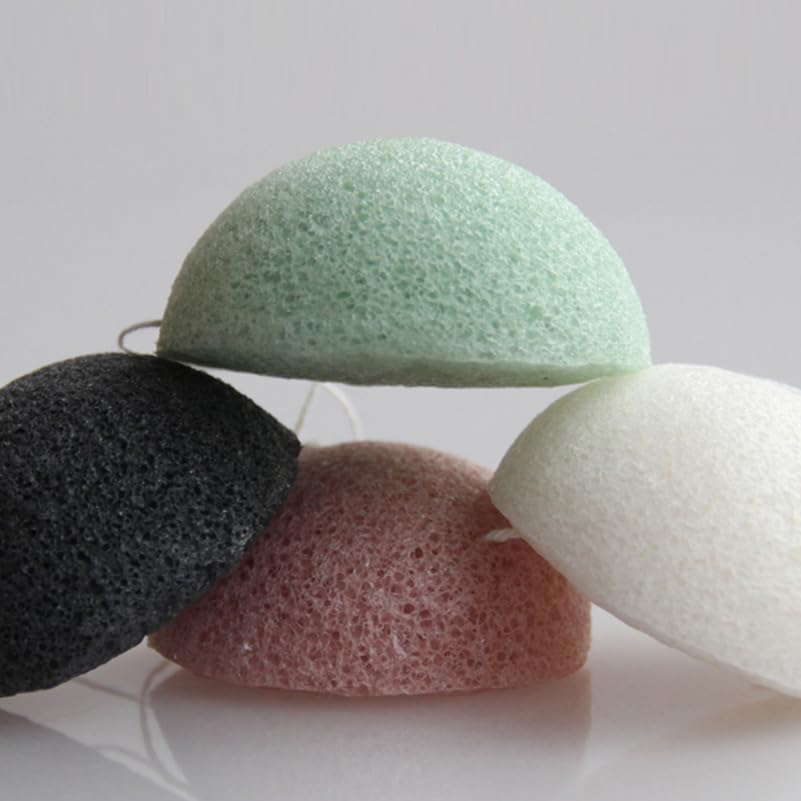Healvian 6Pcs Konjac Sponges Organic Facial Sponge Face Washing Puff Konjac Sponge Charcoal Exfoliation Sponge for Face Facial Sponges Gentle Exfoliating Sponge Sponges for Cleaning image number 4