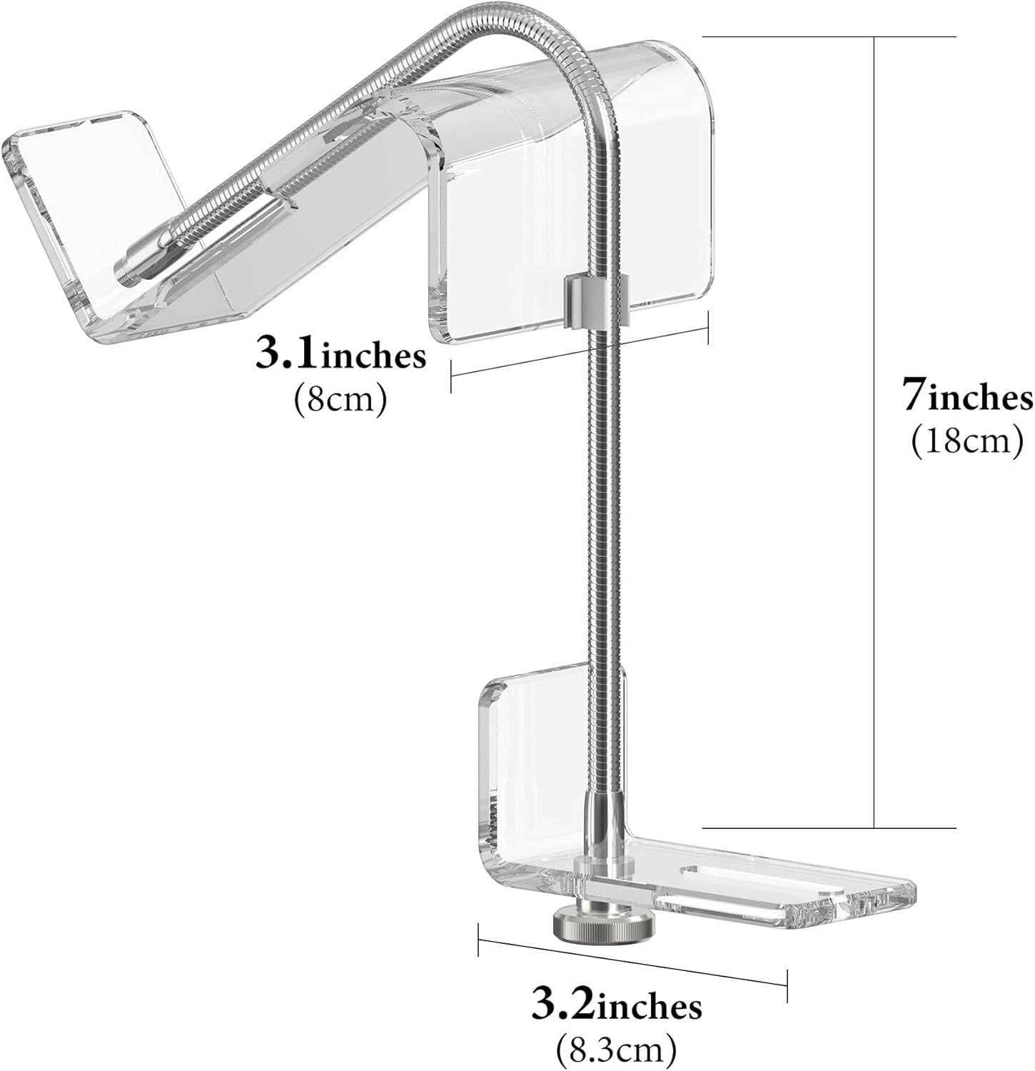 Geekria Acrylic Center Screen/Mid Webcam Stand, Place Webcam Anywhere on Monitor, Laptop Screen, Compatible with Logitech MX Brio, C920X, C922, C930 Webcams (Transparent) image number 6