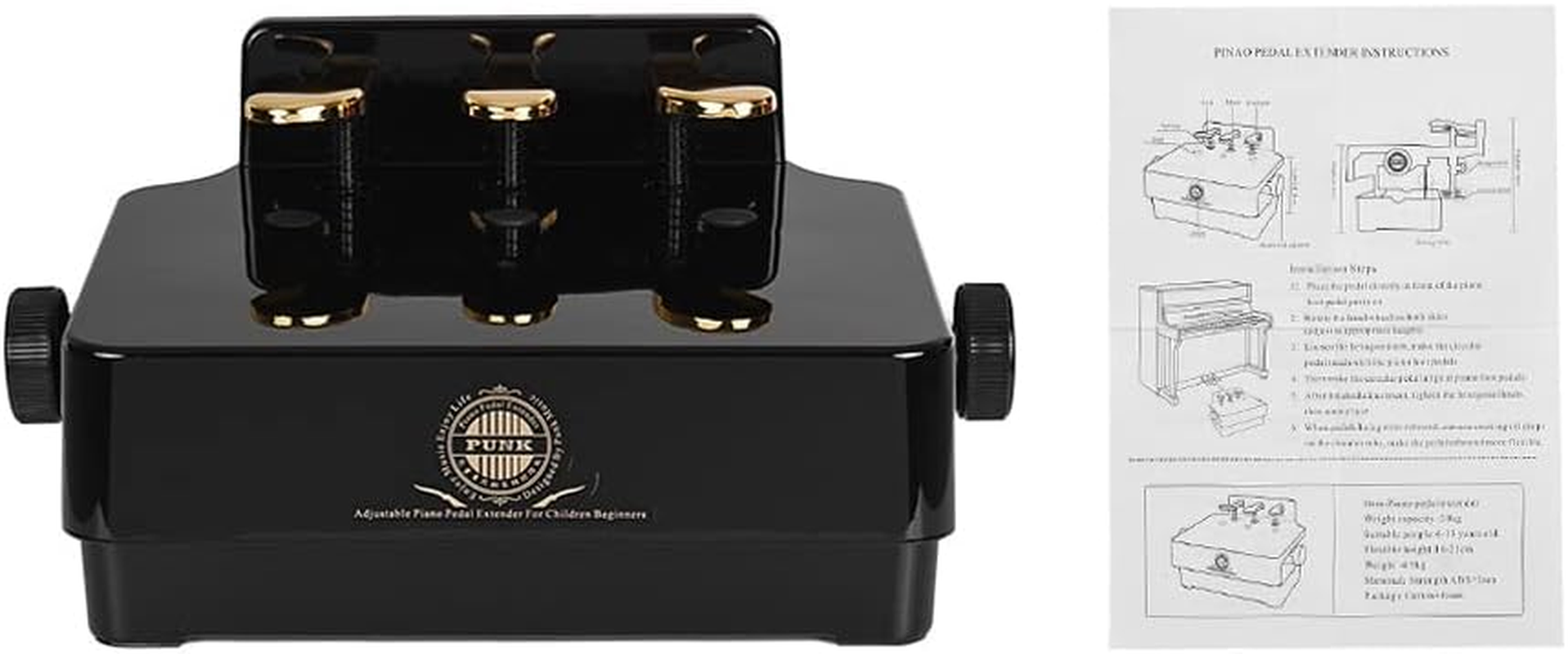 Piano Pedal Extender, Piano Pedal Extender Bench for Kids Adjustable Height with 3 Pedals Children Piano Teaching Aid Accessory image number 5