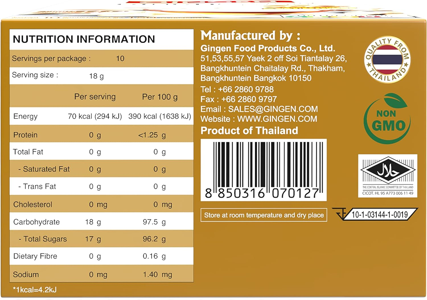 Gingen Instant Strong Formula Ginger Tea 18 G (Pack of 10 Sachets) image number 4