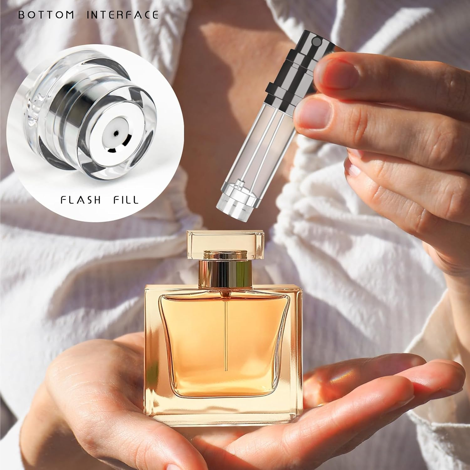 5Ml Perfume Atomiser - Refillable Travel Perfume Spray Bottles &ndash; Leakproof Aluminum Atomizer for Fragrance,Silver - Blue image number 2