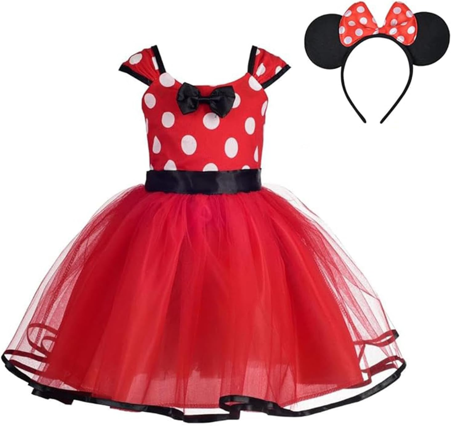 Girls Polka Dots Fancy Dress up Princess Costumes Tulle Dress Birthday Halloween World Book Day Cosplay Party Dresses Up image number 1