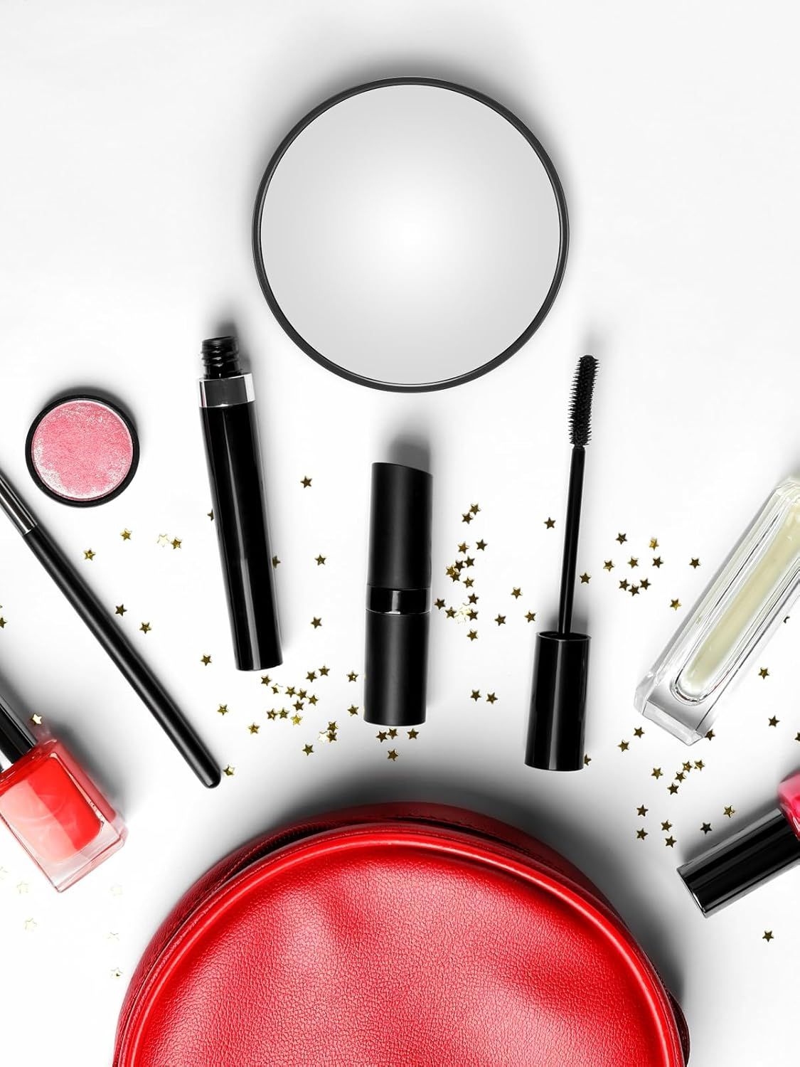 30X Magnifying Mirror with 2 Suction Cups, 3.5 Inches Magnified Makeup Mirror and Slant Tweezers,Black,1Pc image number 3