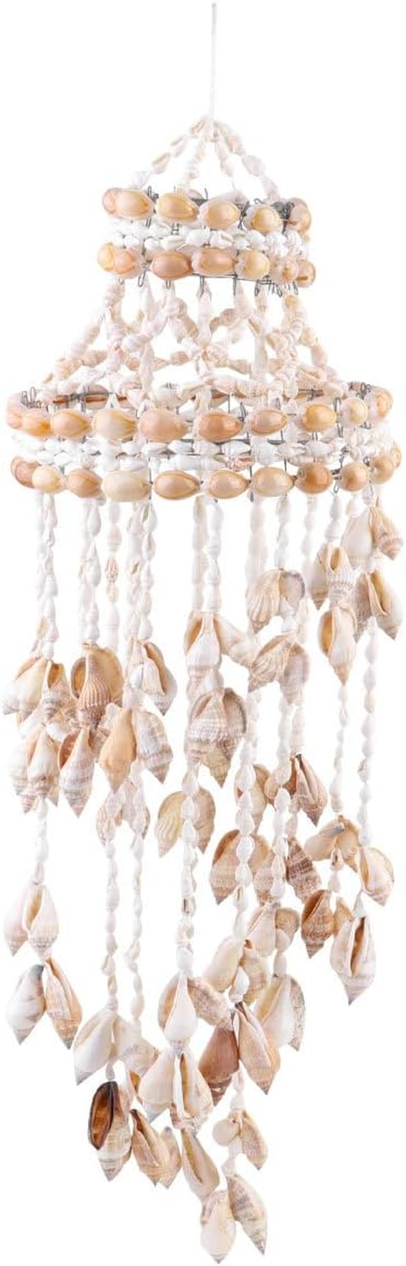 Veemoon Hanging Shell Wind Chime, Decorative Ocean Ring Chime Outdoor Chimes Artistry Seashell Wind Bell for Indoor Outdoor Garden Home Decor