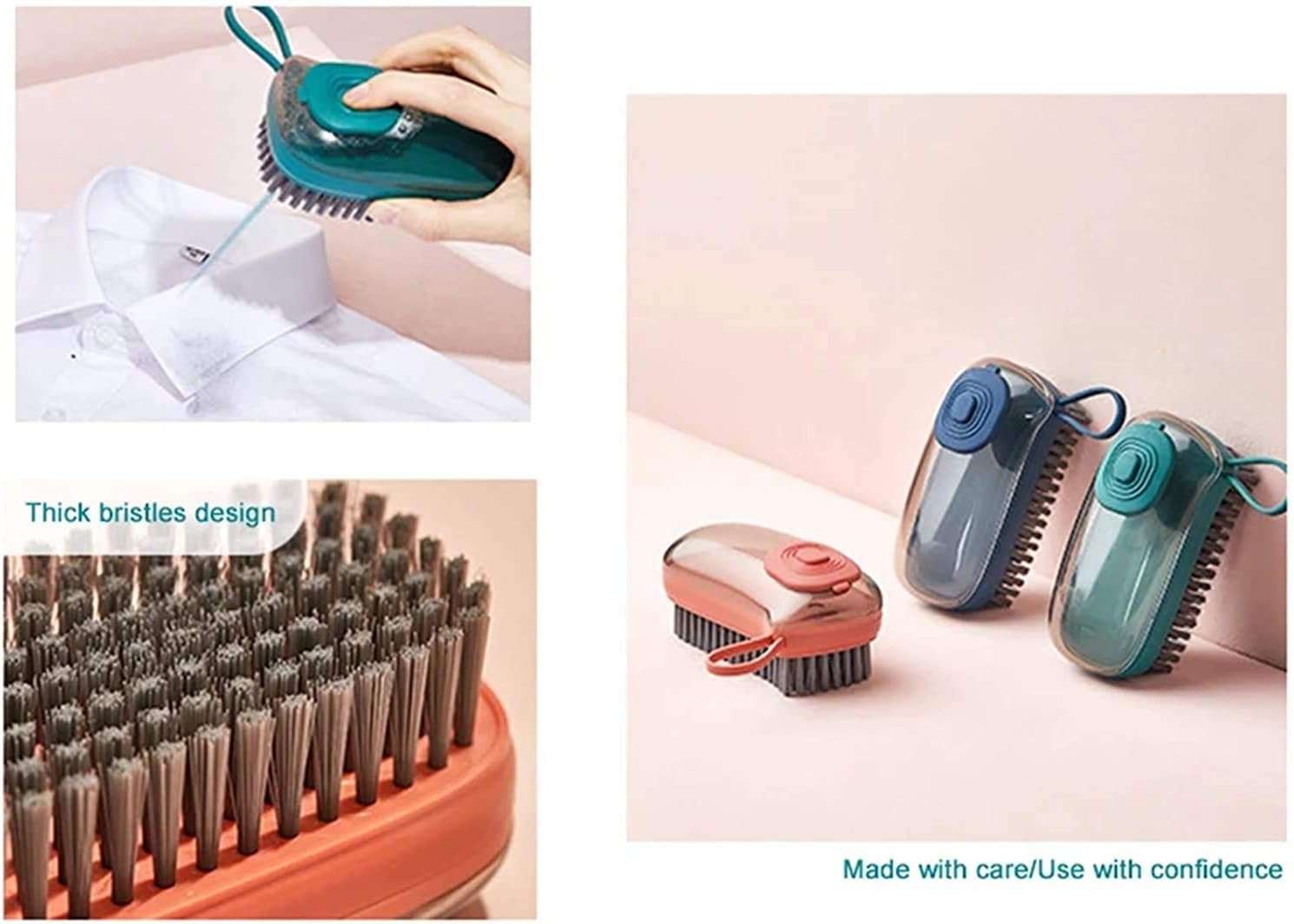 Cyrox Household Automatic Liquid Adding Laundry Brush | Nonslip Grip Liquid Adding Scrubber Laundry Brush for Kitchen & Bathroom Household Cleaning image number 3