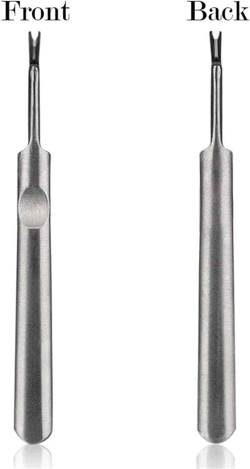 AKOAK 2 Pcs Stainless Steel Dead Skin Fork V - Shaped Nail Edge Dead Skin Durable Cuticles Dead Skin Scraper Nail Care Essential Gadget image number 5