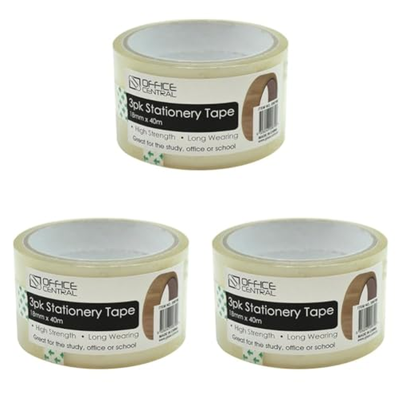 Stationery Tape, 18 Mm X 40 M Size (Pack of 3) image number 1