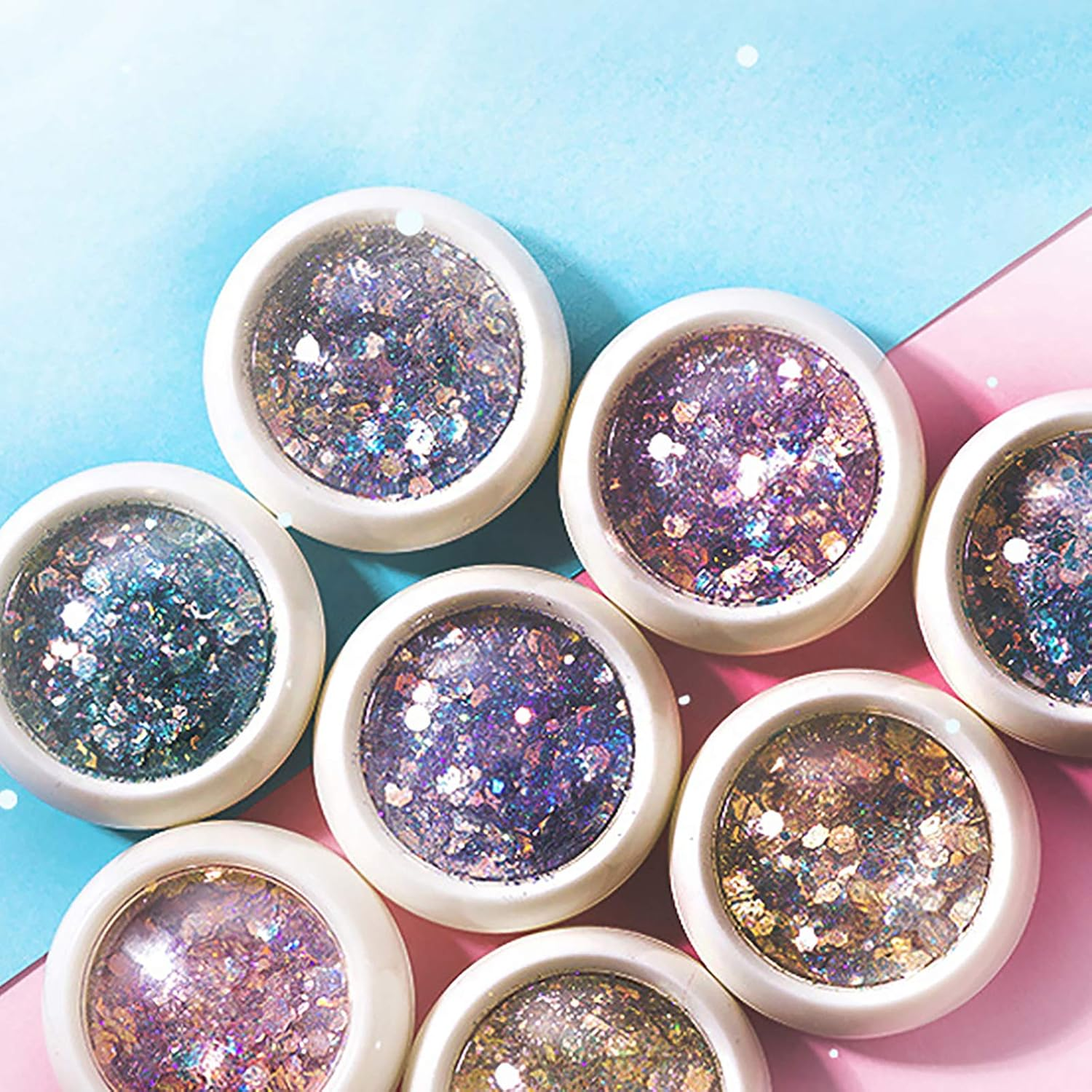 5 Boxes Gradient Glitter Mixed Size Sparkle Crystal Extend the Use Time image number 1