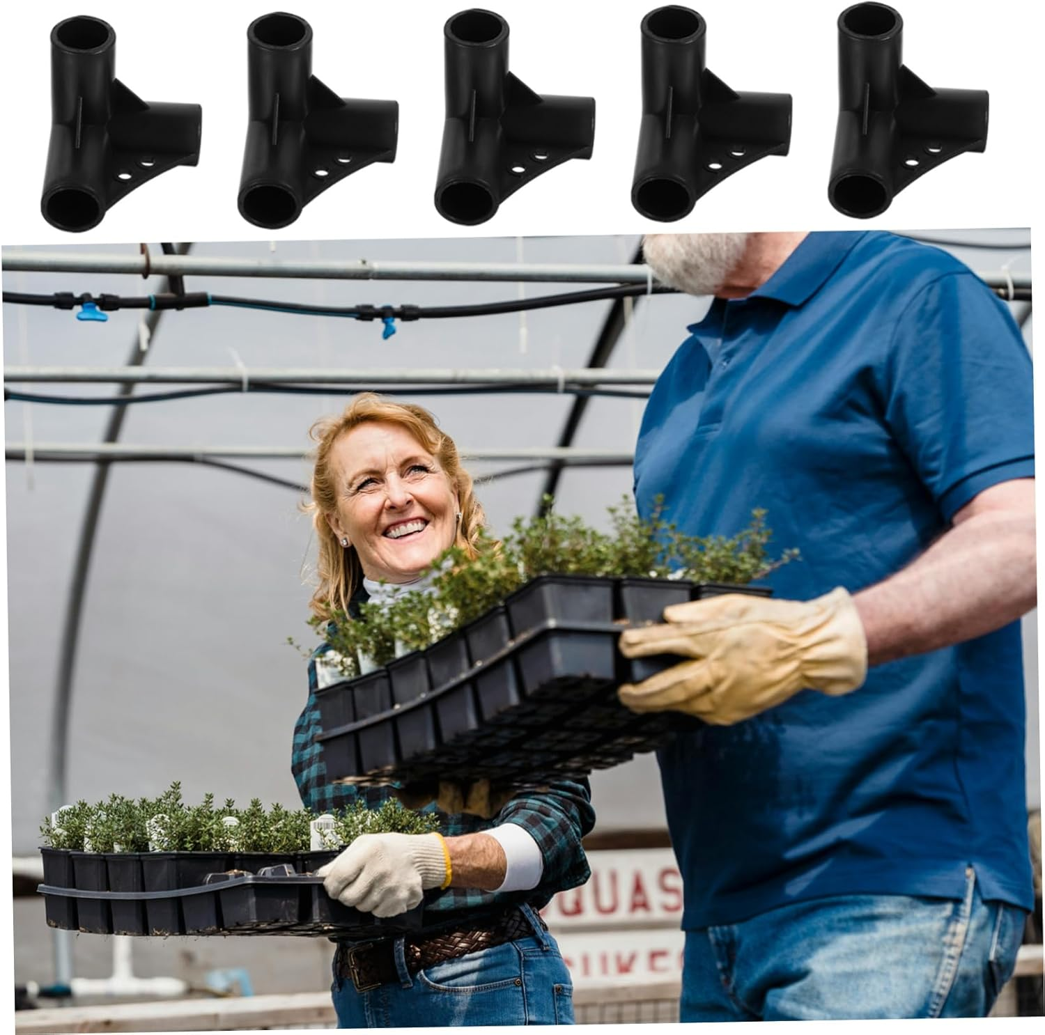 KITANDOVE 10Pcs 20Mm Plastic Tube Connectors Three-Way Corner Connectors for Gardening Versatile Four-Way for Greenhouse and Trellis