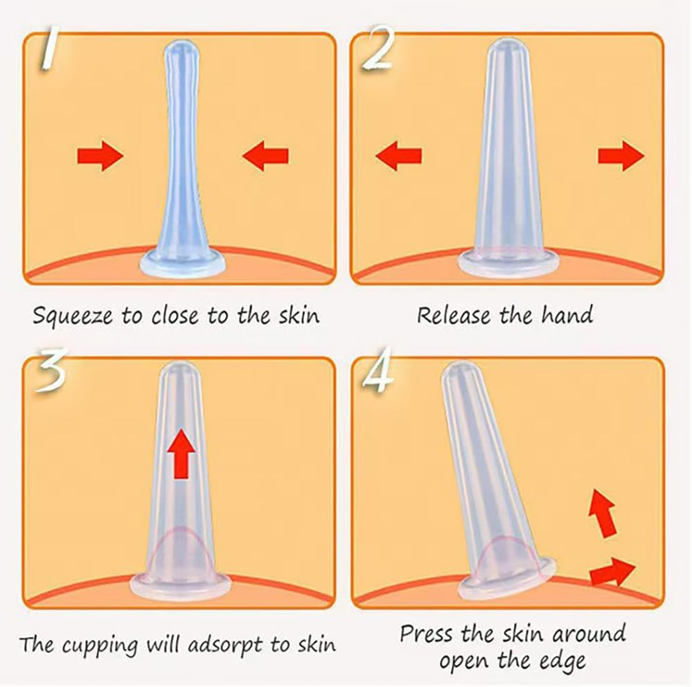 ETERNALLOOG Cupping Therapy Cups - Body Sculpting Cup Firm for Muscle Soreness Pain Relief Body Neck Knee, Silicone Cups Set, Deep Muscle Massager, anti Cellulite Joint Pain Recovery (4 Sizes) image number 2