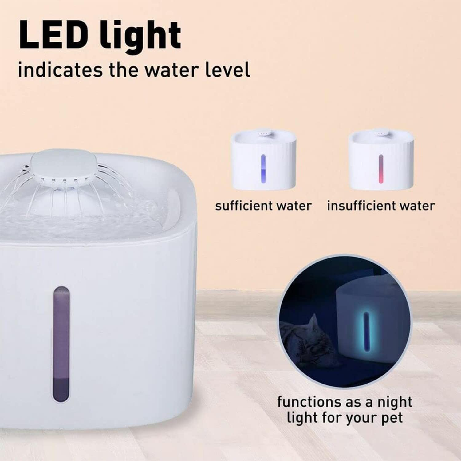 3L LED Automatic Electric Pet Water Fountain+11Filter Cat Drinking Dog Fountain Water Dispenser image number 6