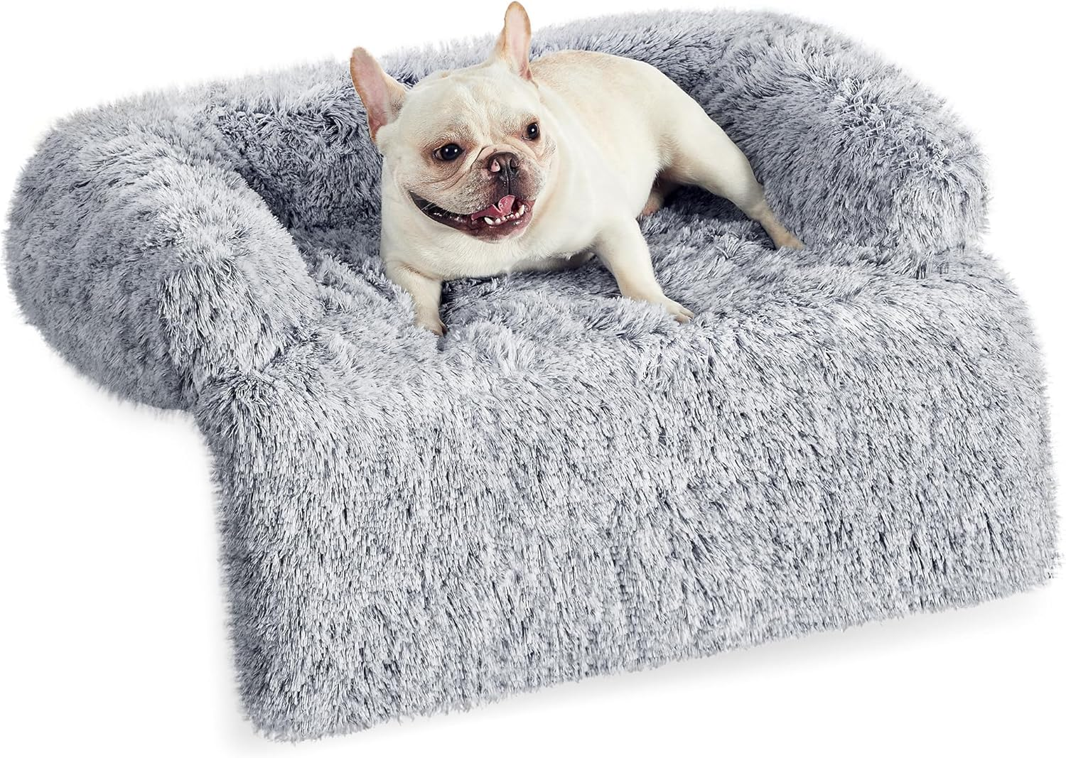 Feandrea Fluffyhug Dog Sofa Bed, Dog Sofa Cover, Calming Dog Bed, XXL, for Large Dogs, 122 X 95 X 18 Cm, Grey Ombr&eacute; PGW224G01
