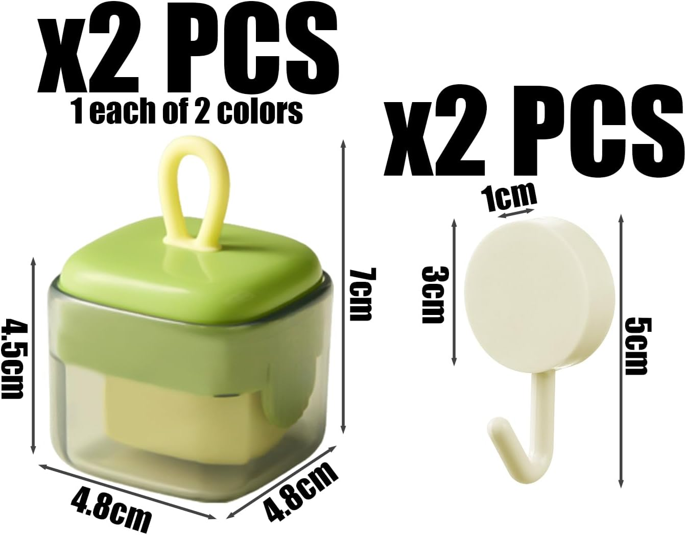 AIRTILY 2 Washable Hair Stickers, 2 Creative Cute Hooks, Clothes Cleaning Tools, Pet Hair Remover