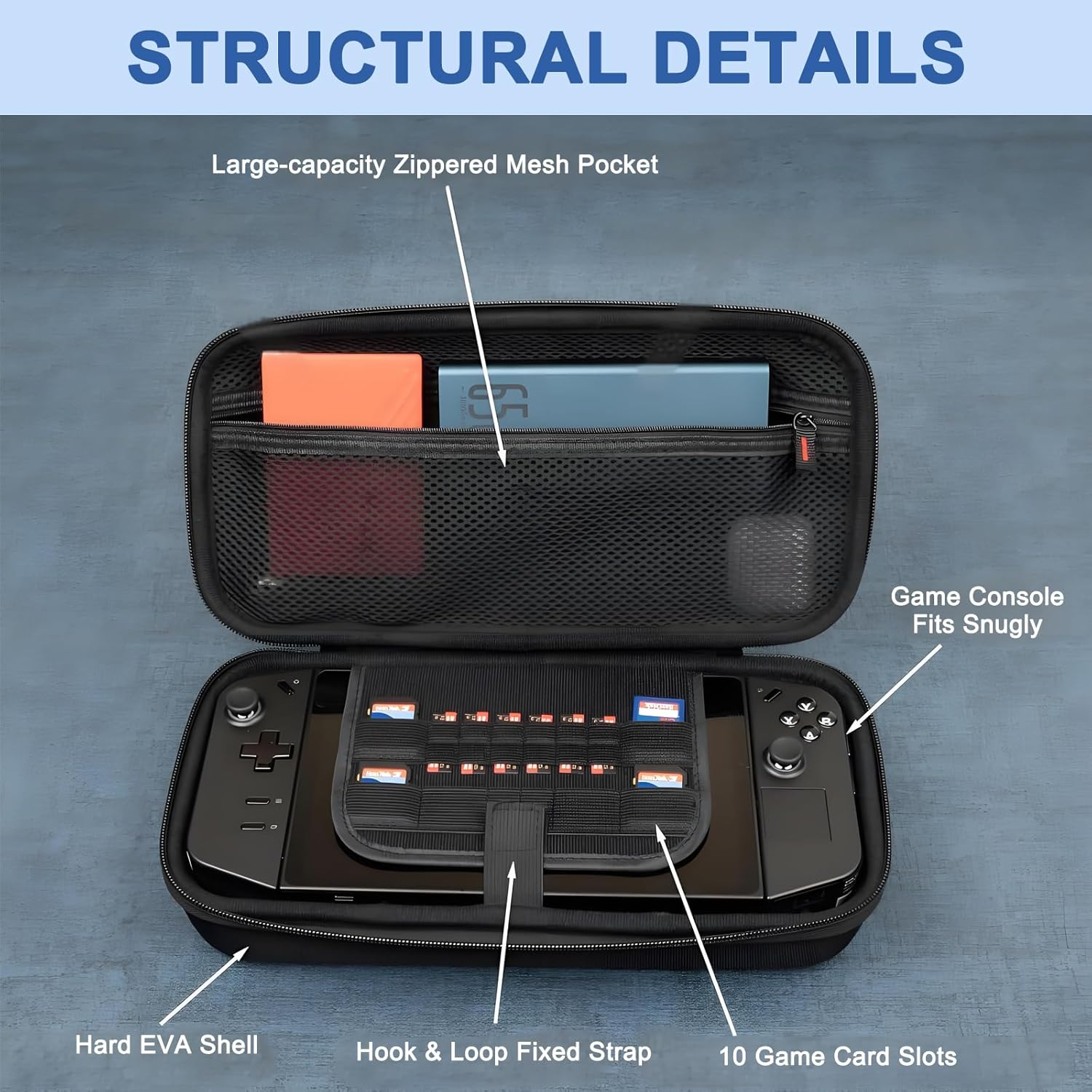 Checkzed Switch2 Carrying Case, Protective Travel Pouch for Switch Console & Accessories, Waterproof and Shockproof Hard Shell with Game Card Slots &ndash; Black ﻿ image number 1